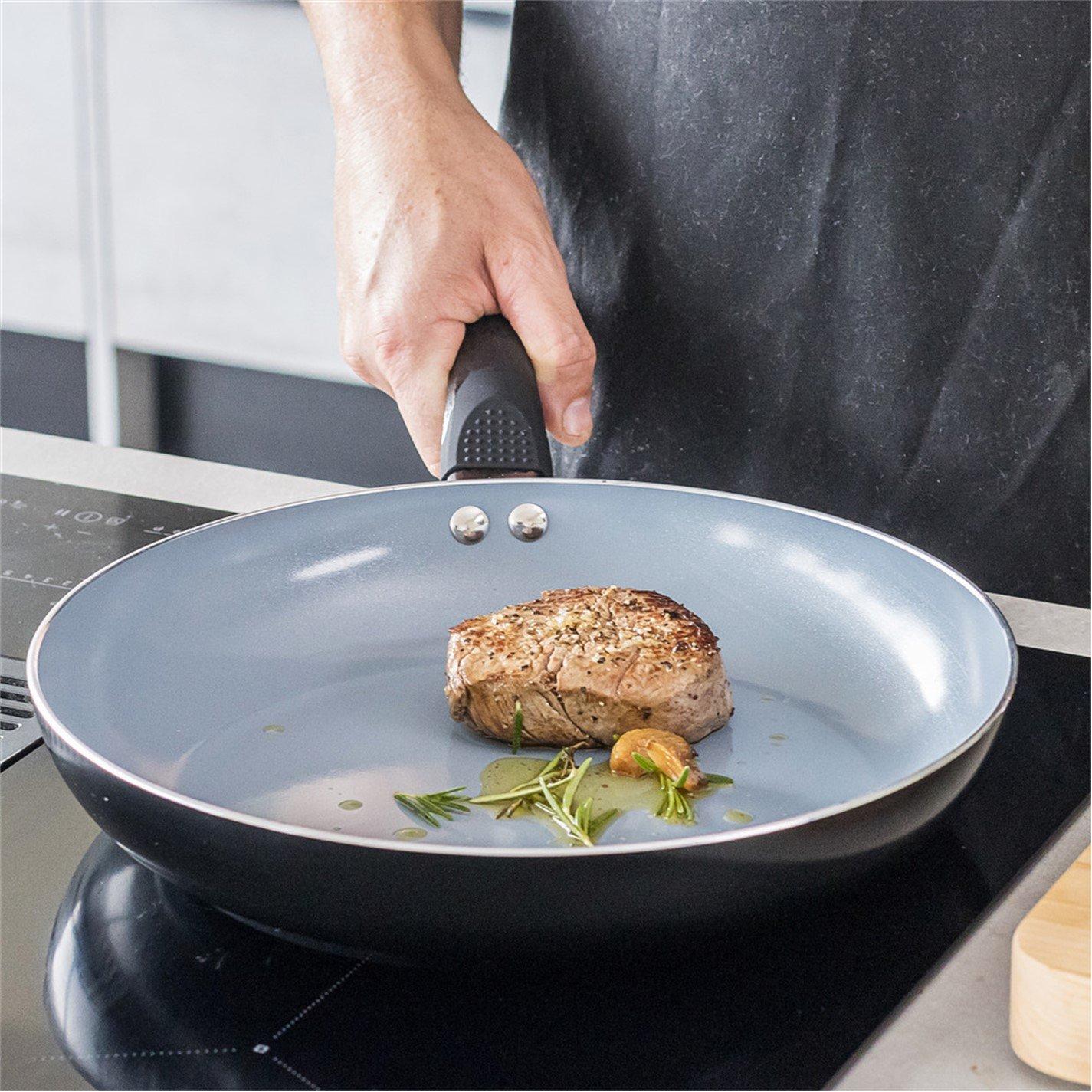 Black - MasterClass - MasterClass Ceramic Non-Stick Eco Fry Pan, 30cm - 5