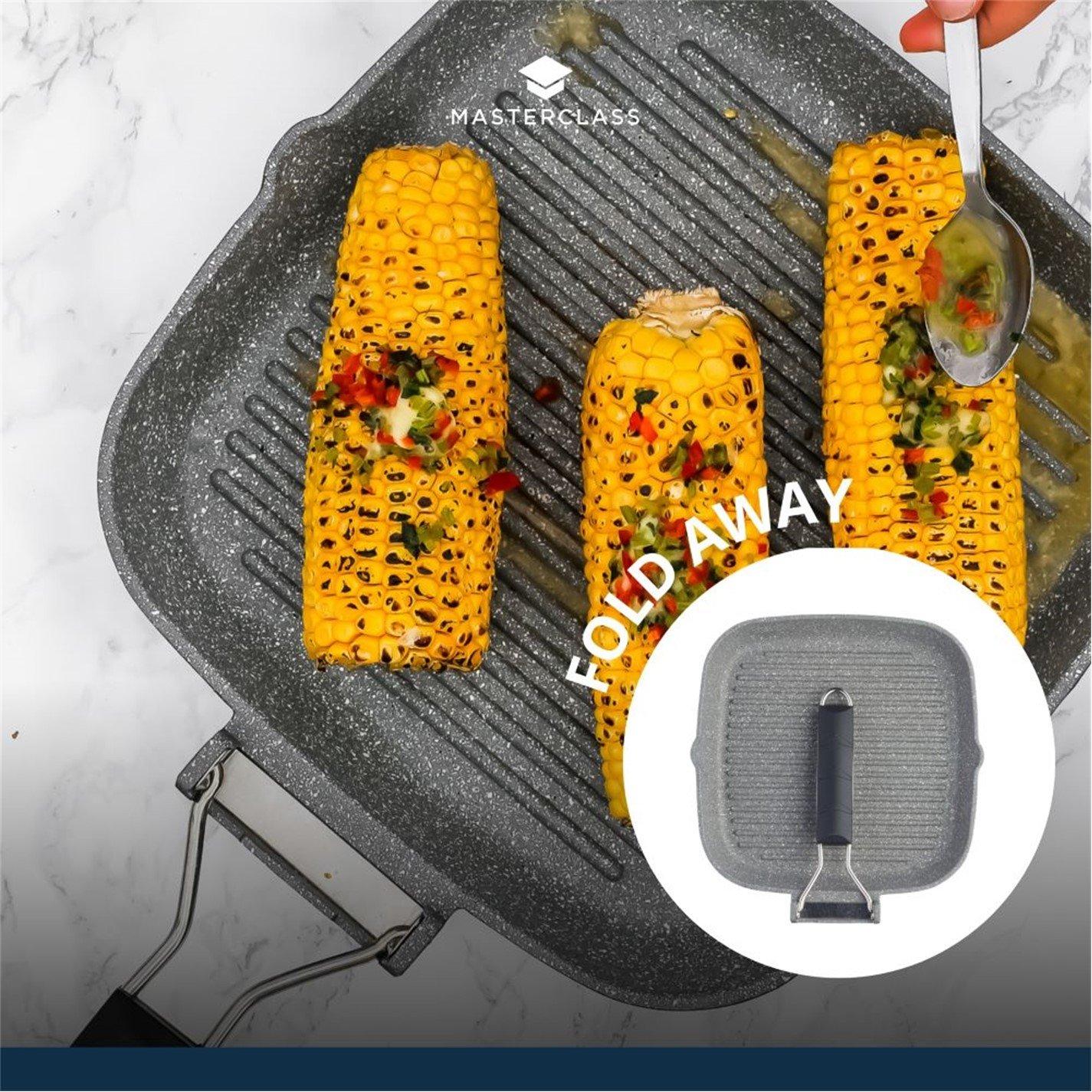 Grey - MasterClass - MasterClass Cast Aluminium Grill Pan, 20cm - 4