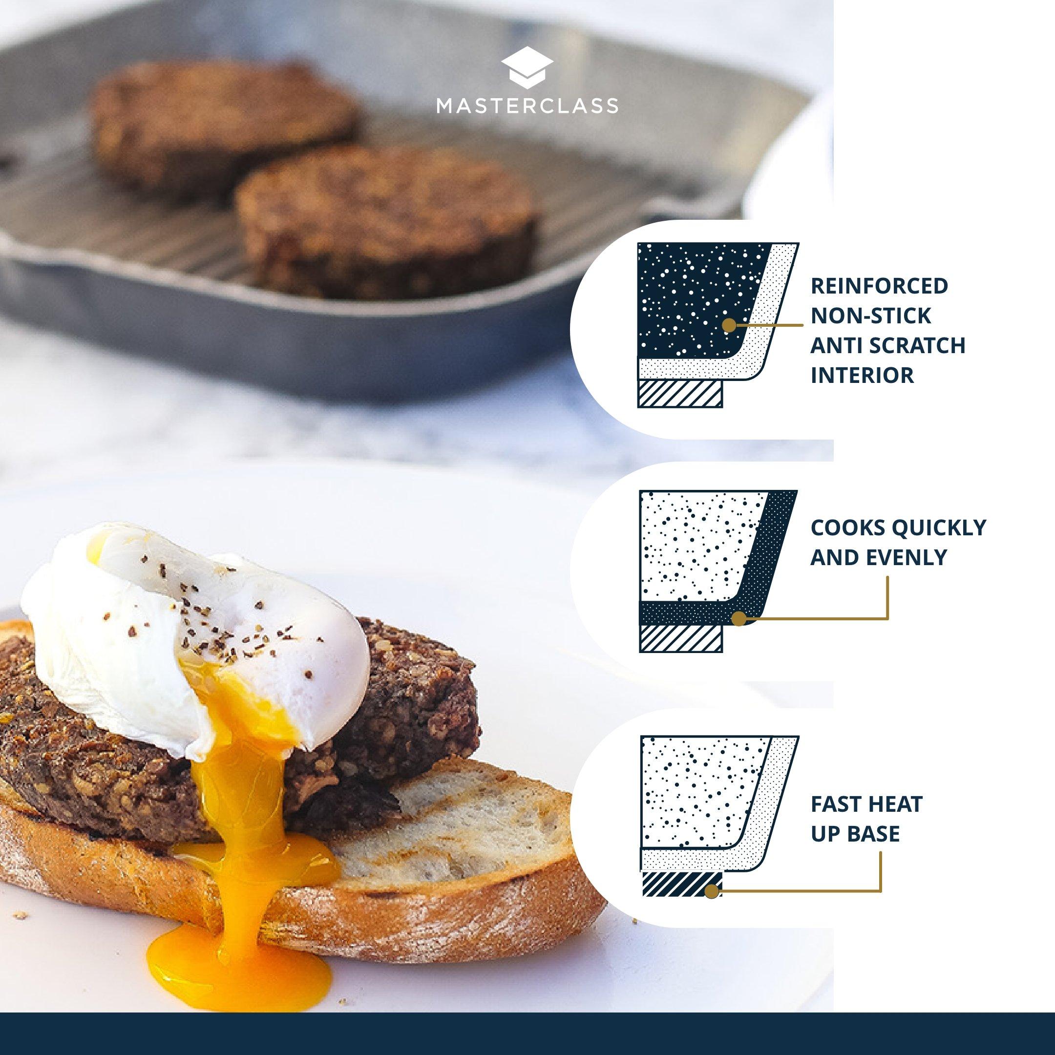 Grey - MasterClass - MasterClass Cast Aluminium Grill Pan, 20cm - 6