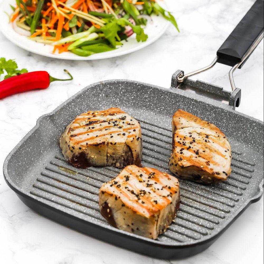 Grey - MasterClass - MasterClass Cast Aluminium Grill Pan - 4