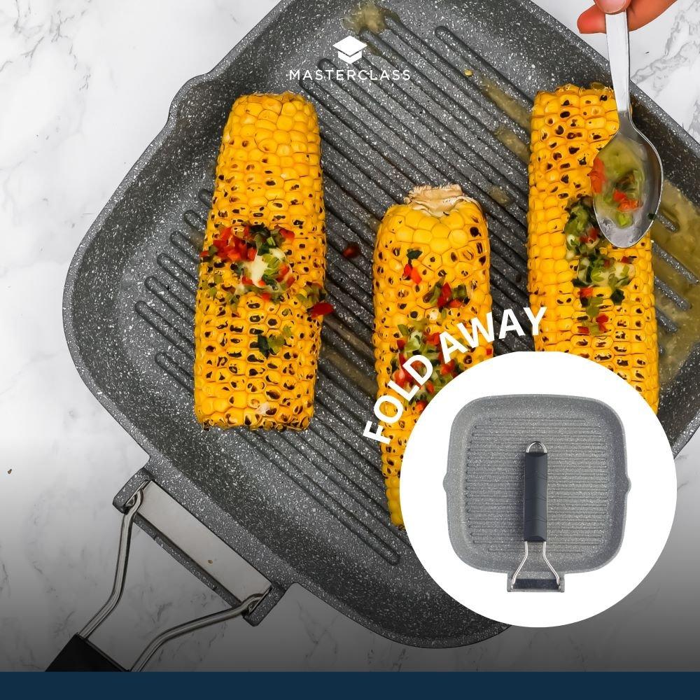 Grey - MasterClass - MasterClass Cast Aluminium Grill Pan - 5