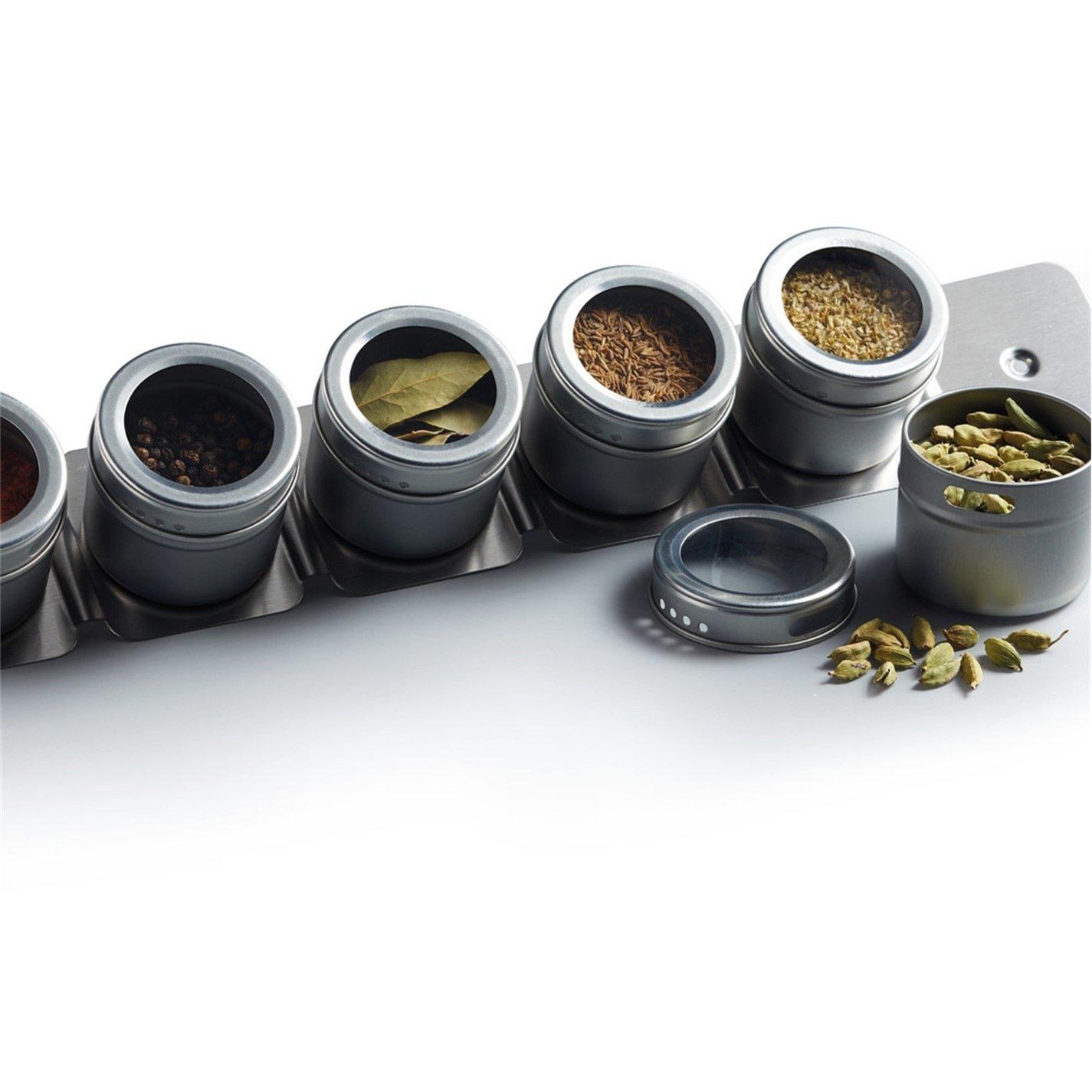 Silver - MasterClass - 6 Jar Magnetic Spice Rack - 2