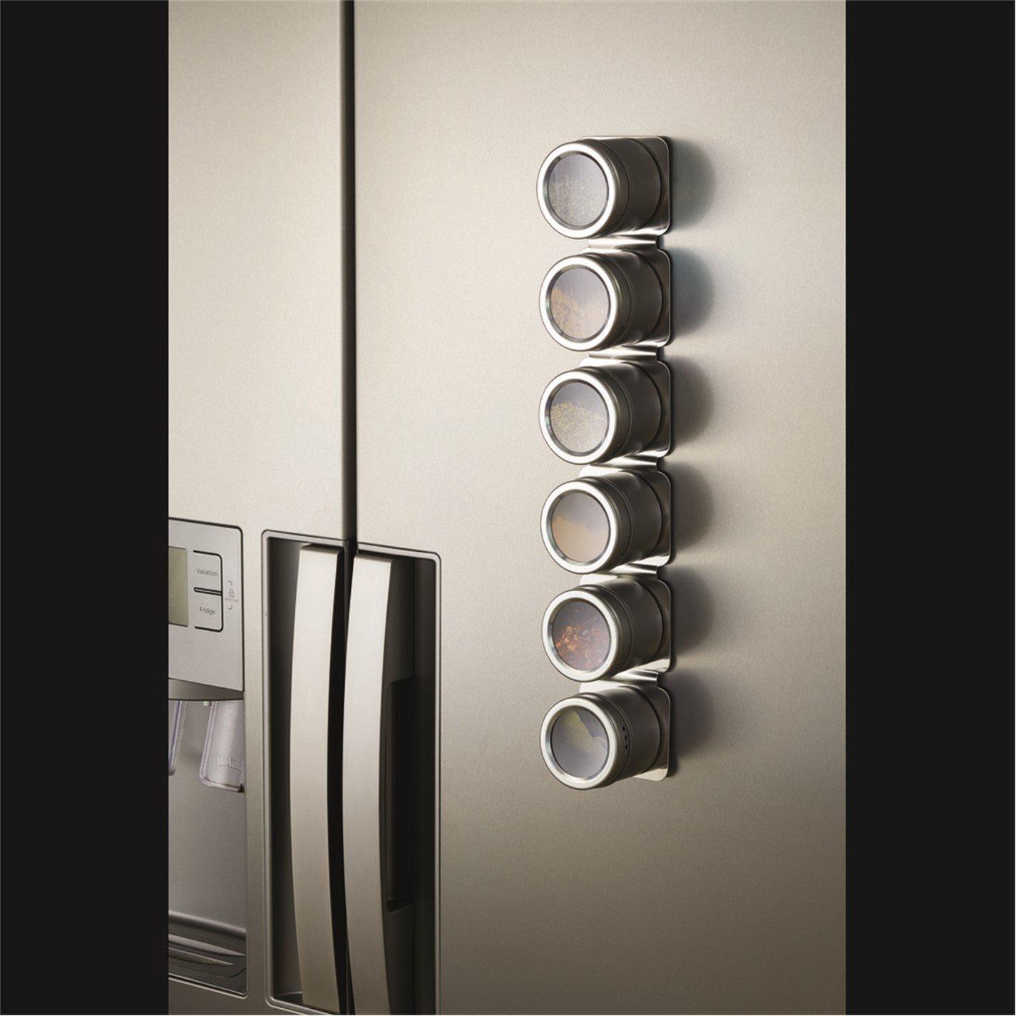 Silver - MasterClass - 6 Jar Magnetic Spice Rack - 5