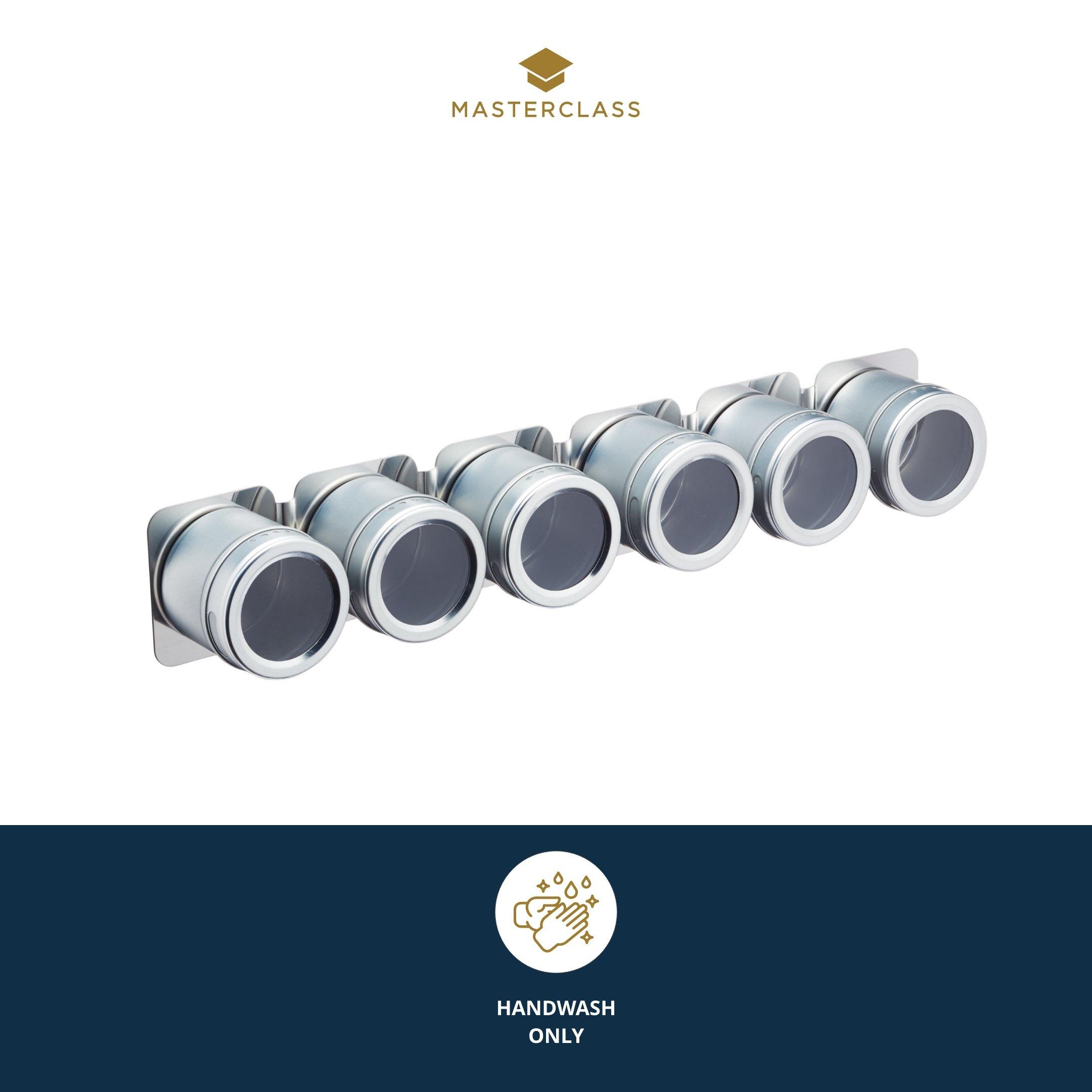 Silver - MasterClass - 6 Jar Magnetic Spice Rack - 8