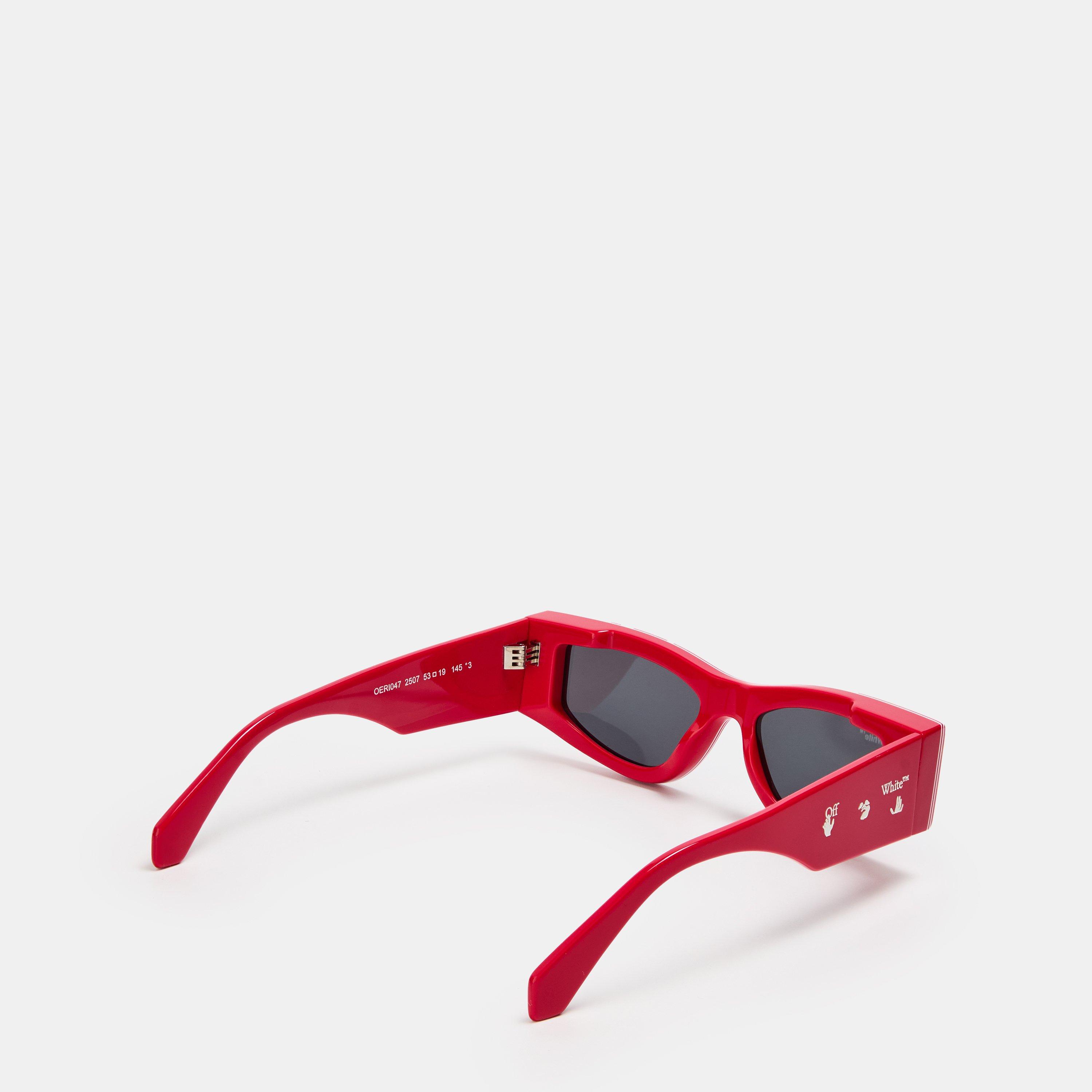 Red - Off White - Unisex Andy Square Sunglasses - 2