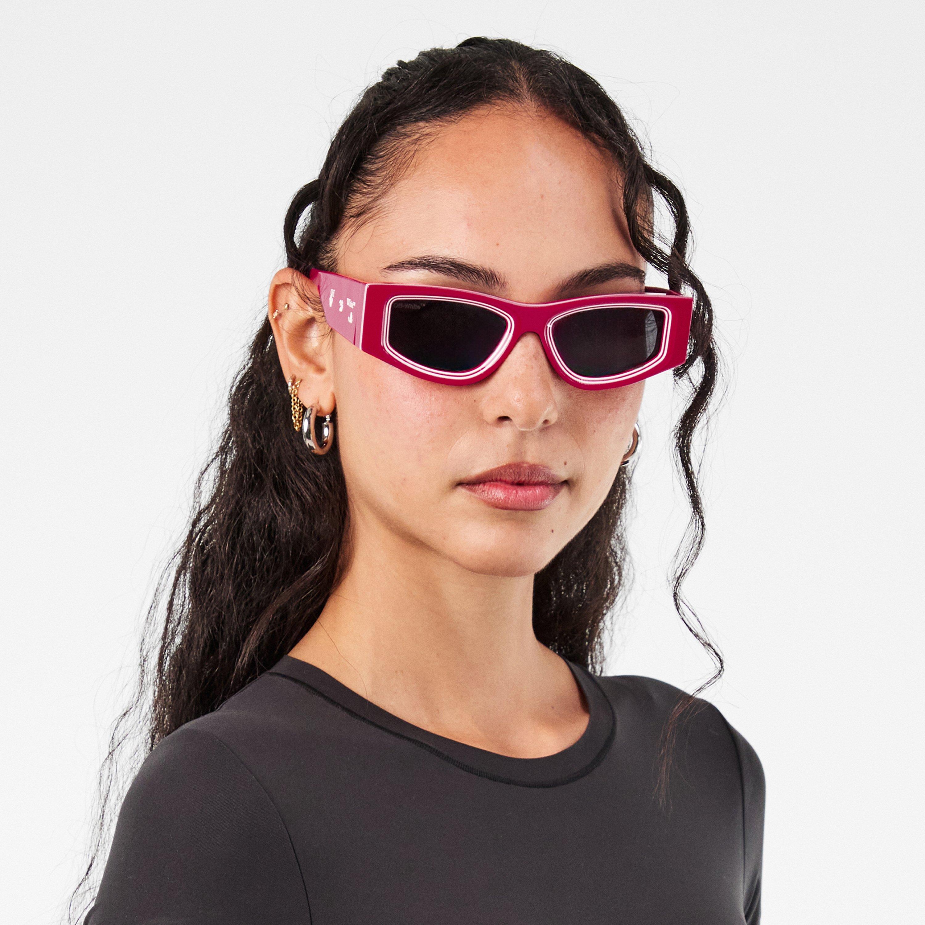 Red - Off White - Unisex Andy Square Sunglasses - 3