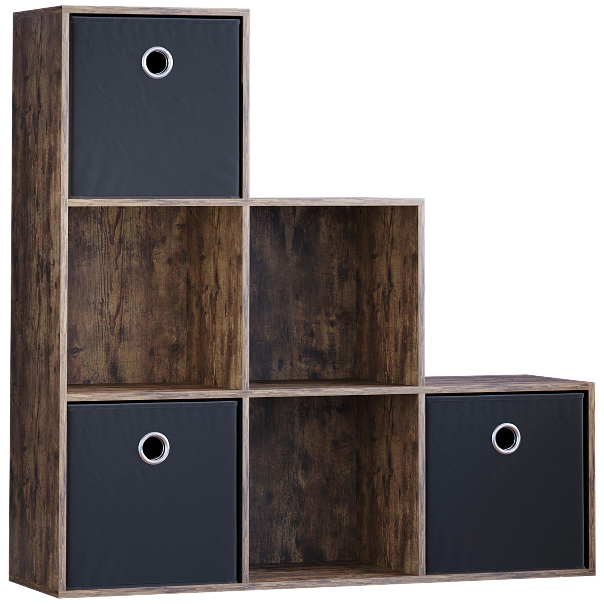 Black - Lassic - 6 Cube Storage Unit DB + Set of 3 Storage Cubes - 10