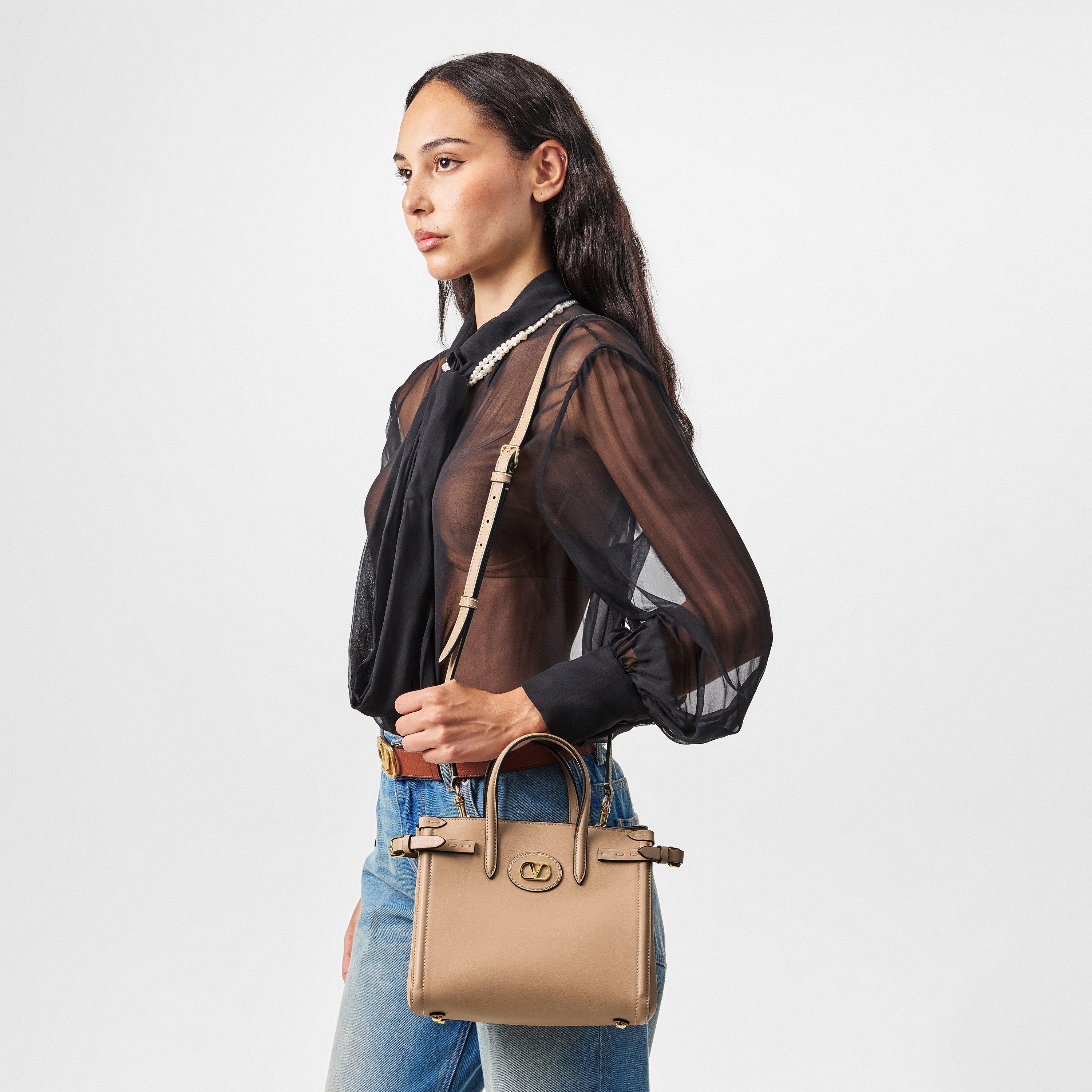 Rose Sand - Valentino Garavani - Women's Antibes Leather Top Handle Bag - 3