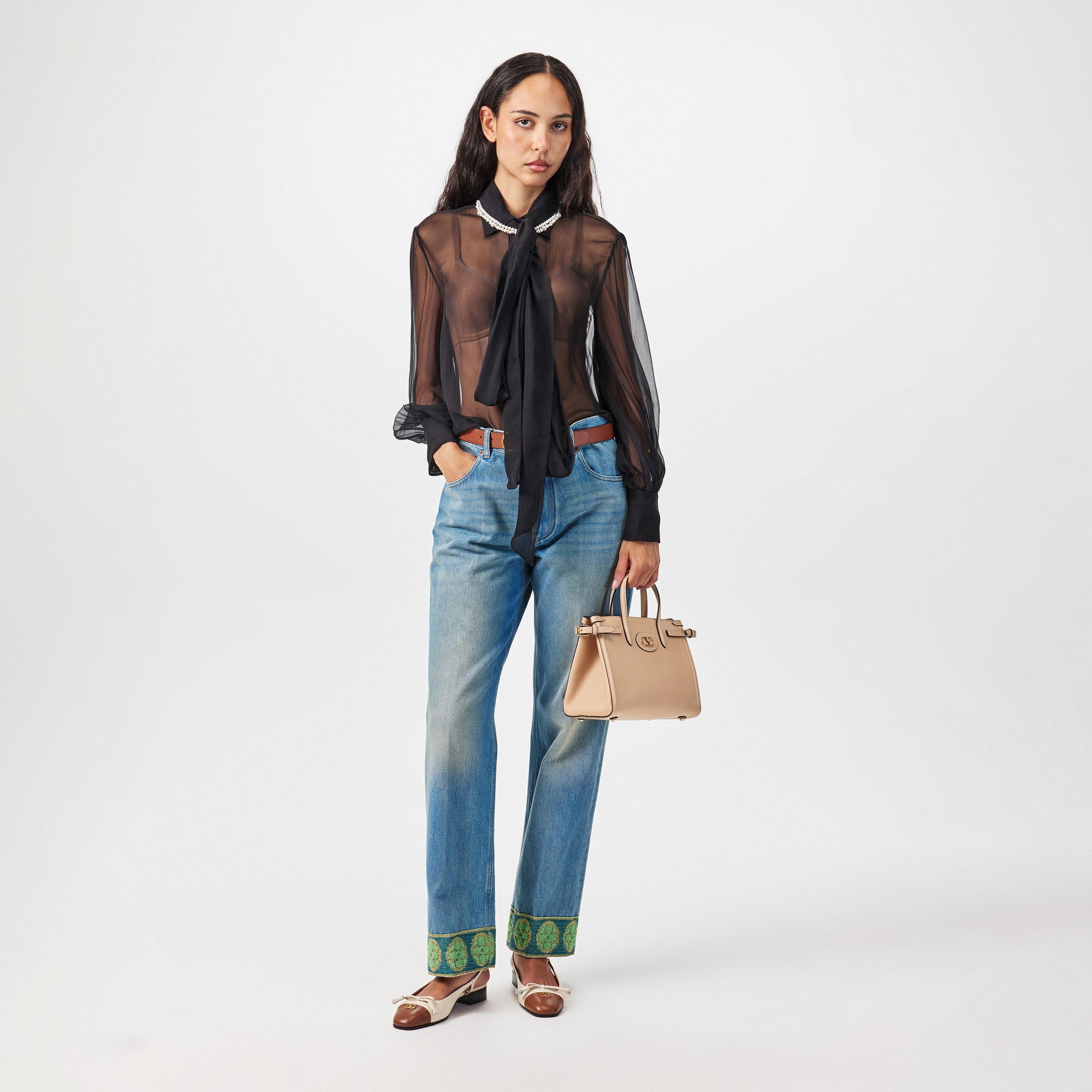 Rose Sand - Valentino Garavani - Women's Antibes Leather Top Handle Bag - 6