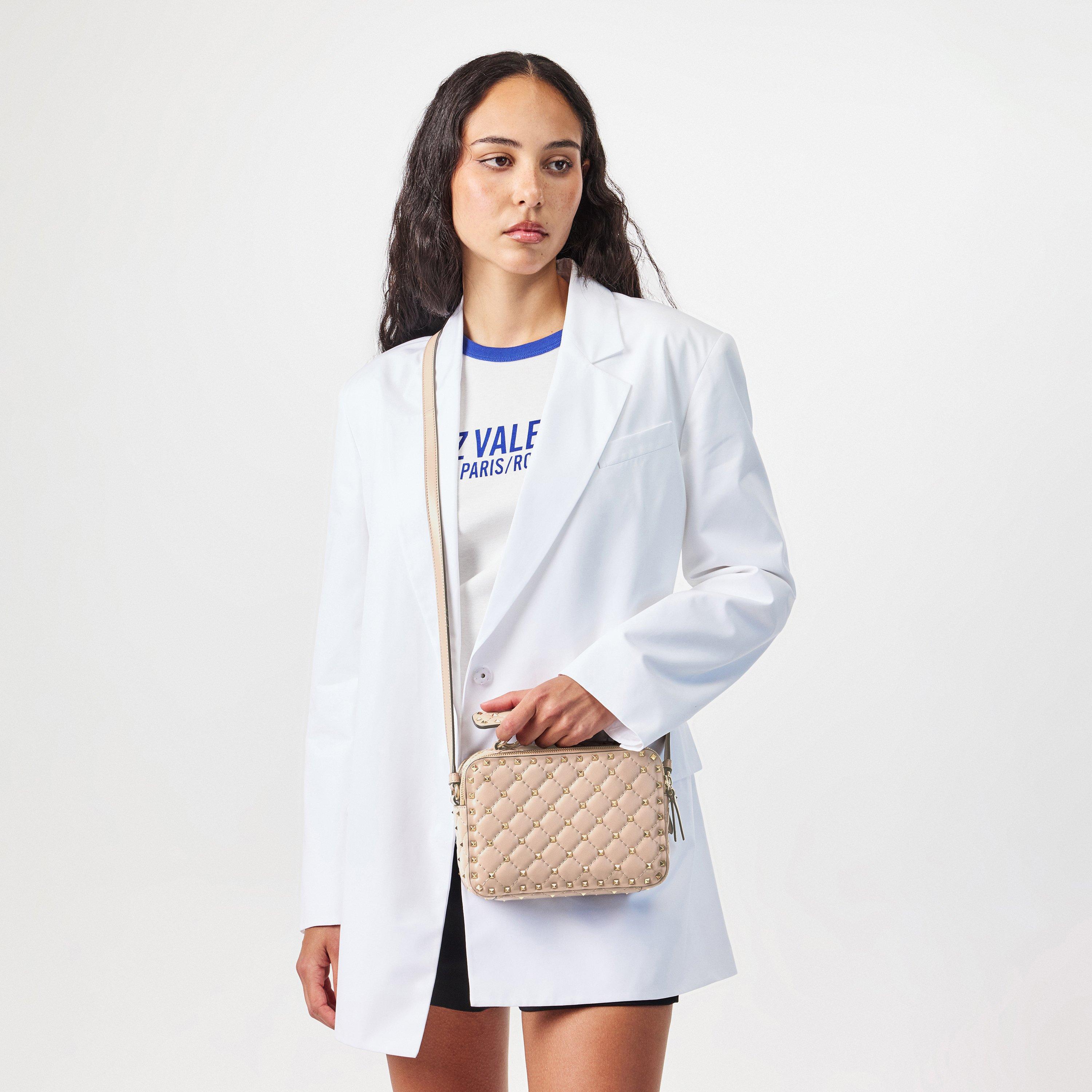 Poudre - Valentino Garavani - Quilted Spike Crossbody Bag - 2