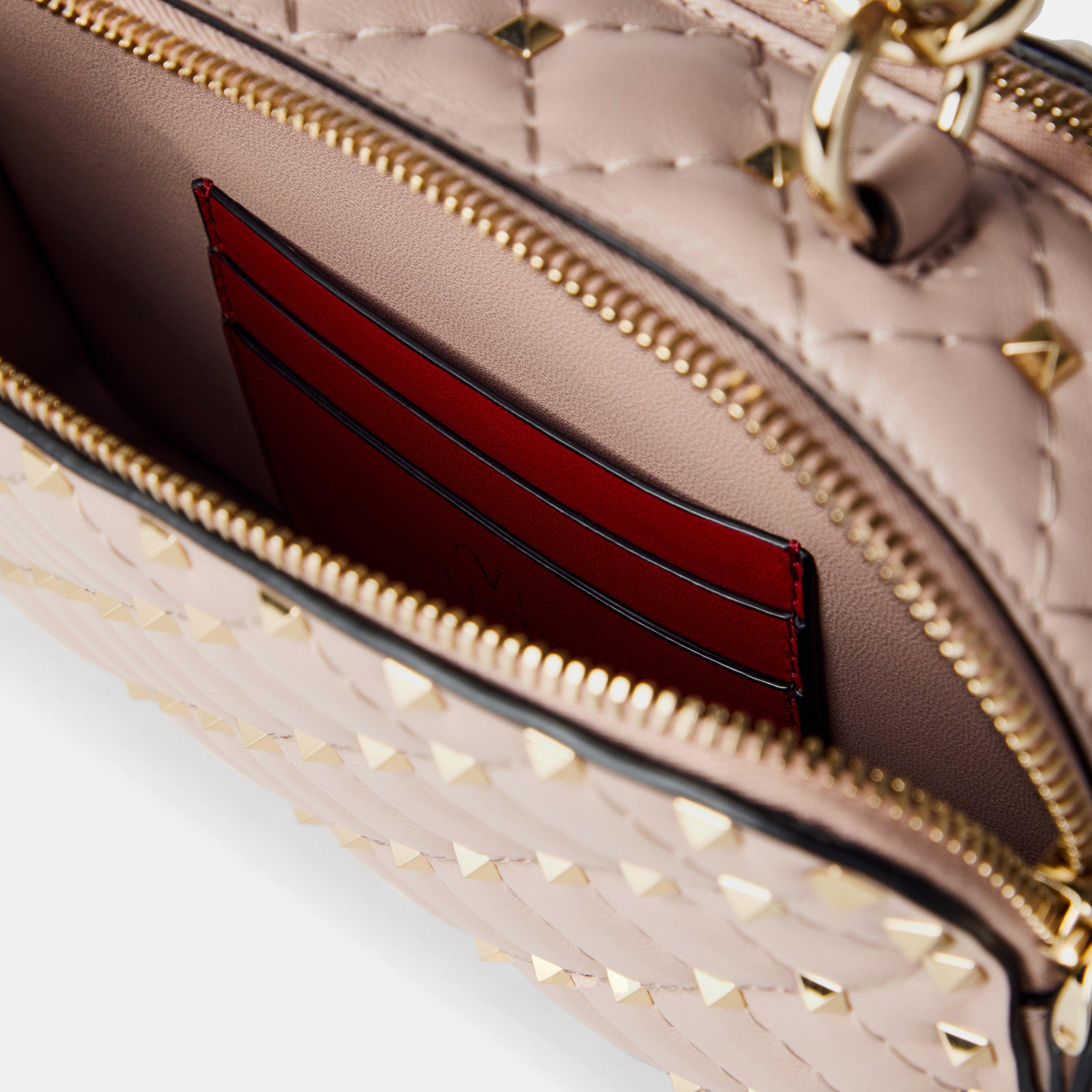 Poudre - Valentino Garavani - Quilted Spike Crossbody Bag - 4