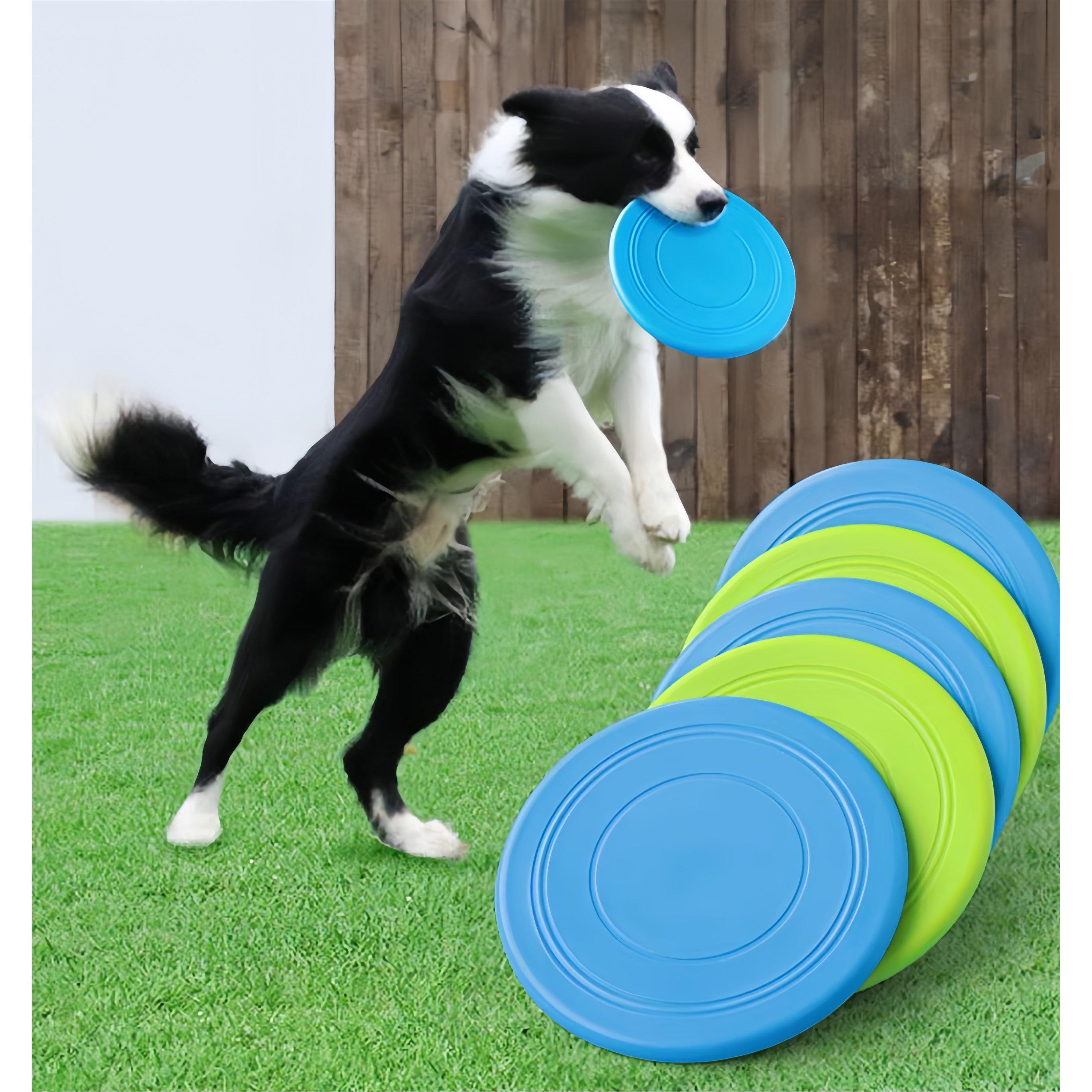 Green - Waggy Tails - Rubber Disc Dog Frisbee - 1