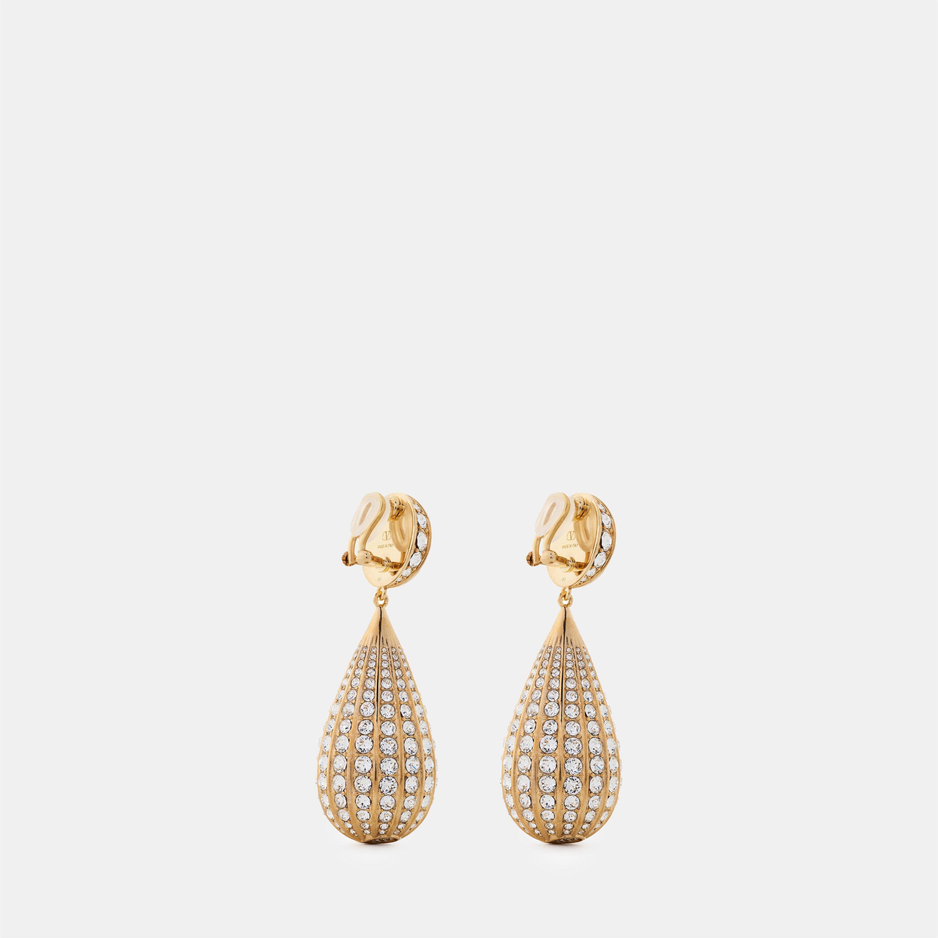 Oro/Crystal - Valentino Garavani - Women's Drop Earrings - 2