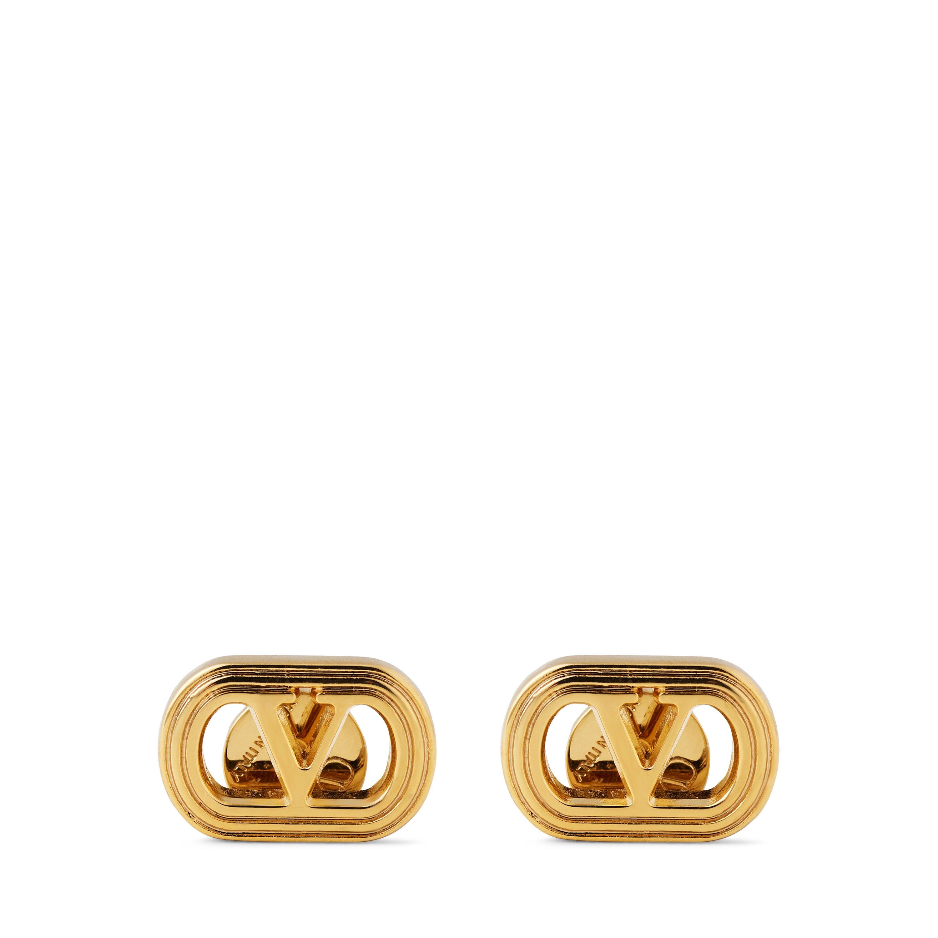 Valentino Garavani Logo 15mm Stud Earrings - Oro