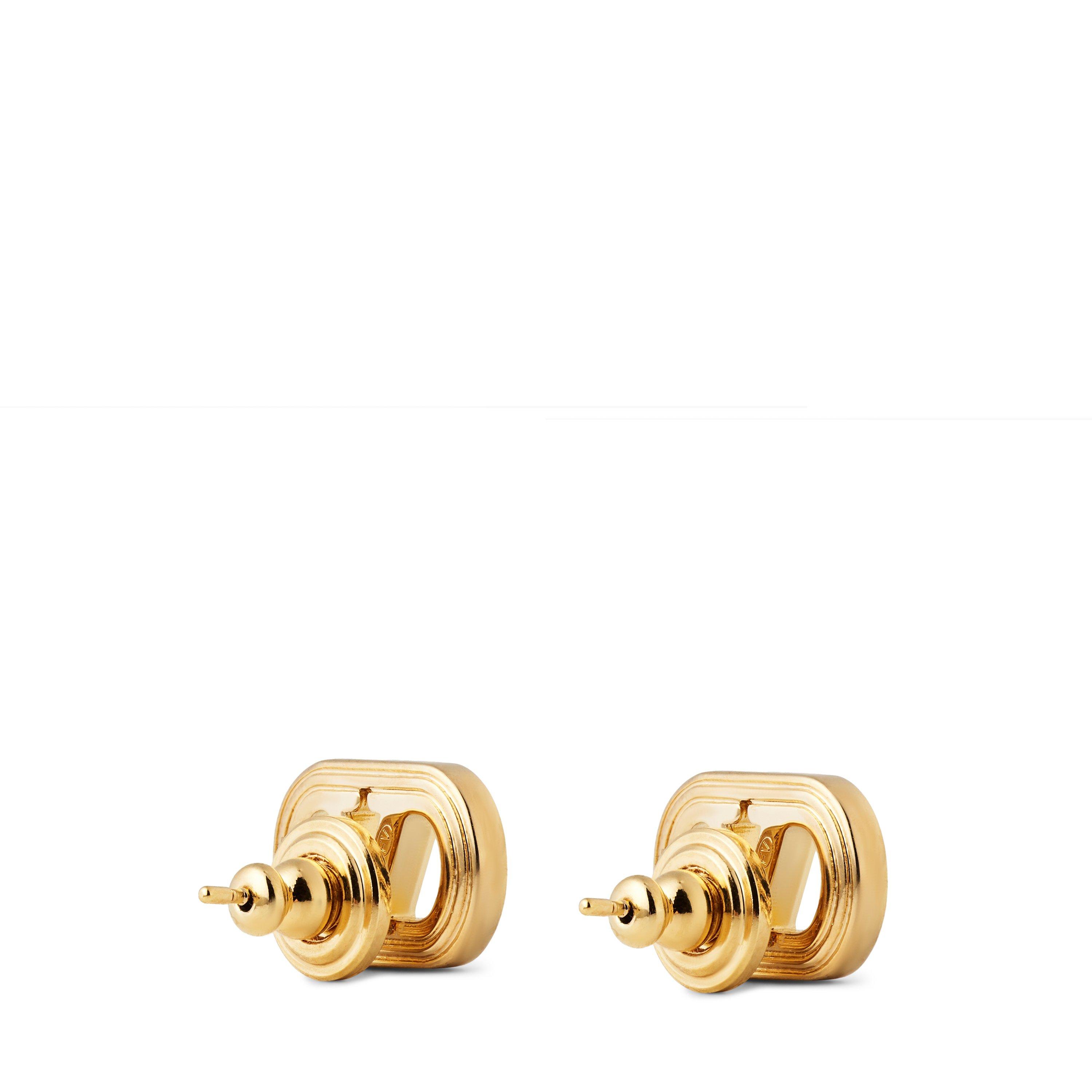 Oro - Valentino Garavani - Logo 15mm Stud Earrings - 2