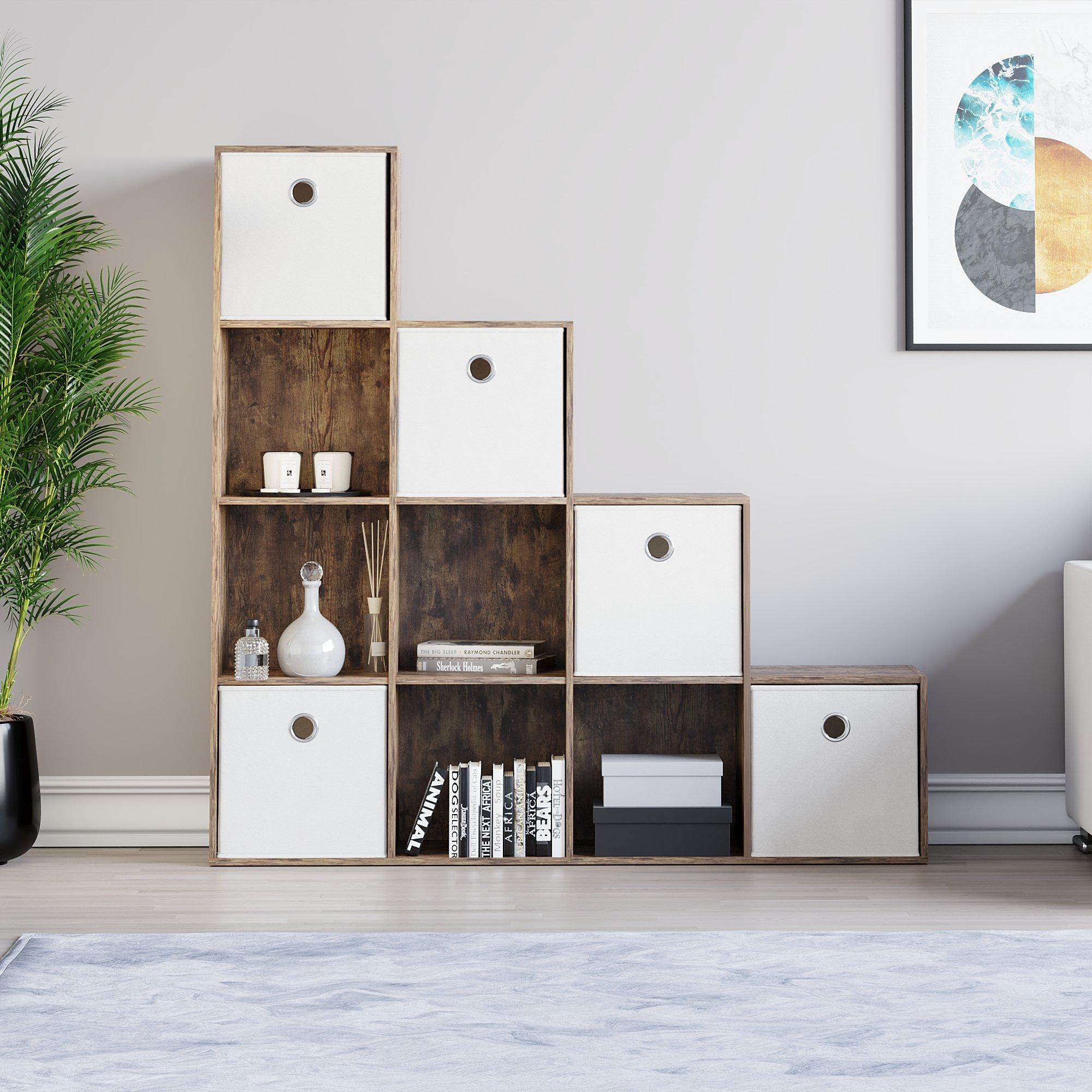 White - Lassic - 10 Cube Storage Unit DB + Set of 5 Storage Cubes - 3