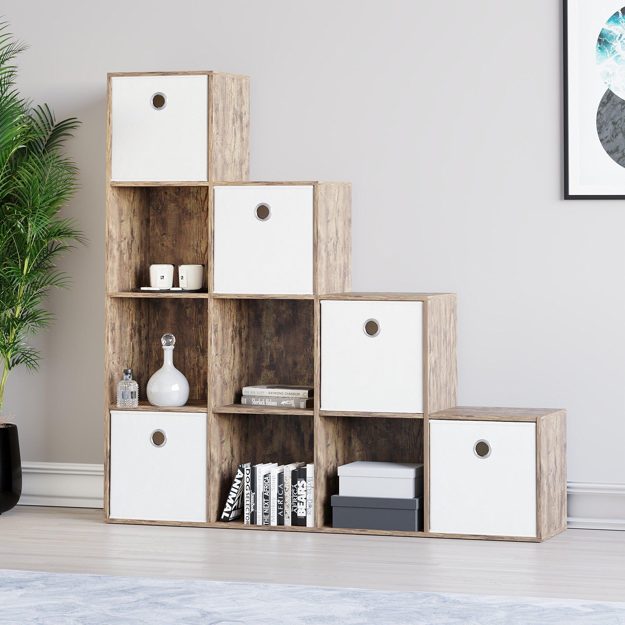 White - Lassic - 10 Cube Storage Unit DB + Set of 5 Storage Cubes - 4