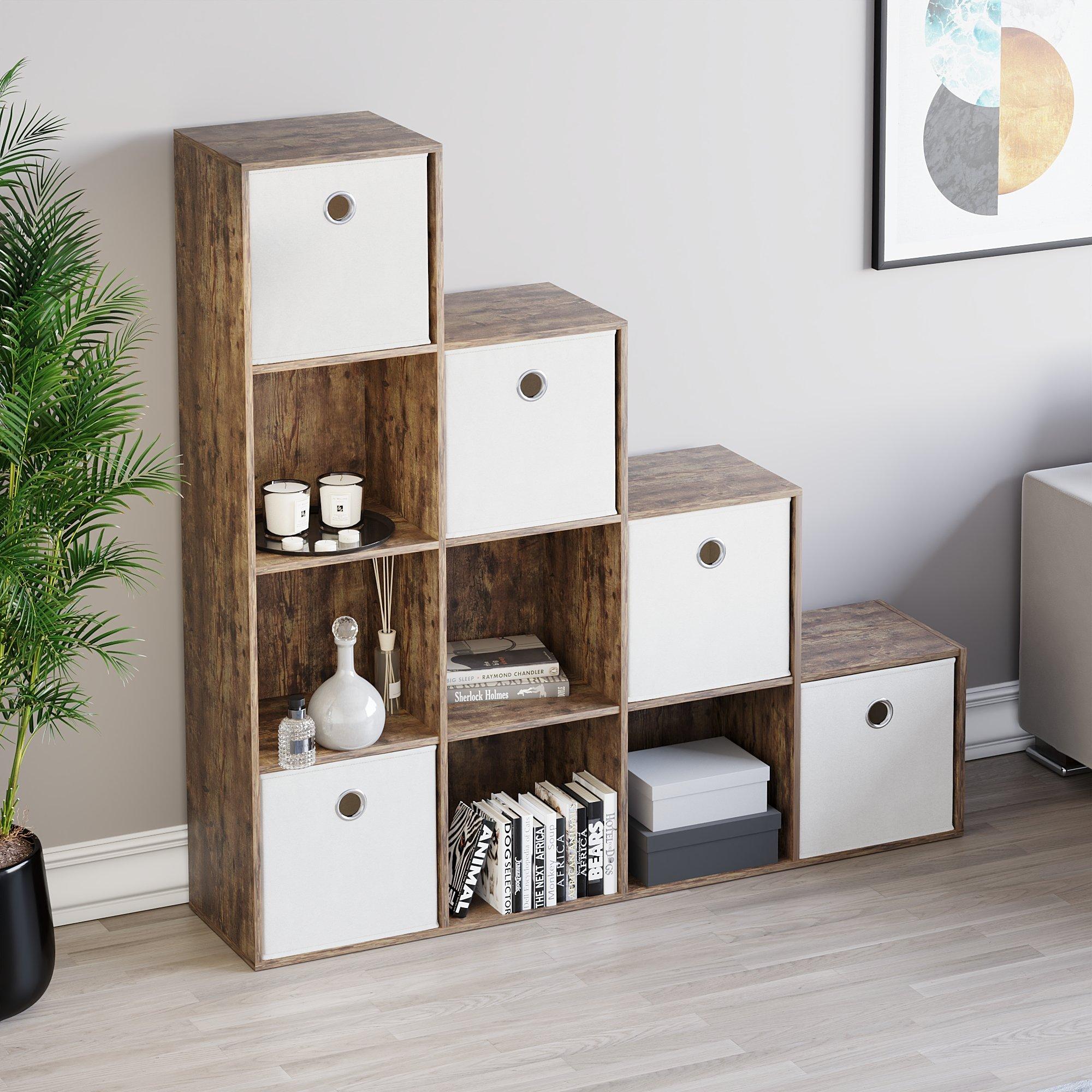 White - Lassic - 10 Cube Storage Unit DB + Set of 5 Storage Cubes - 5