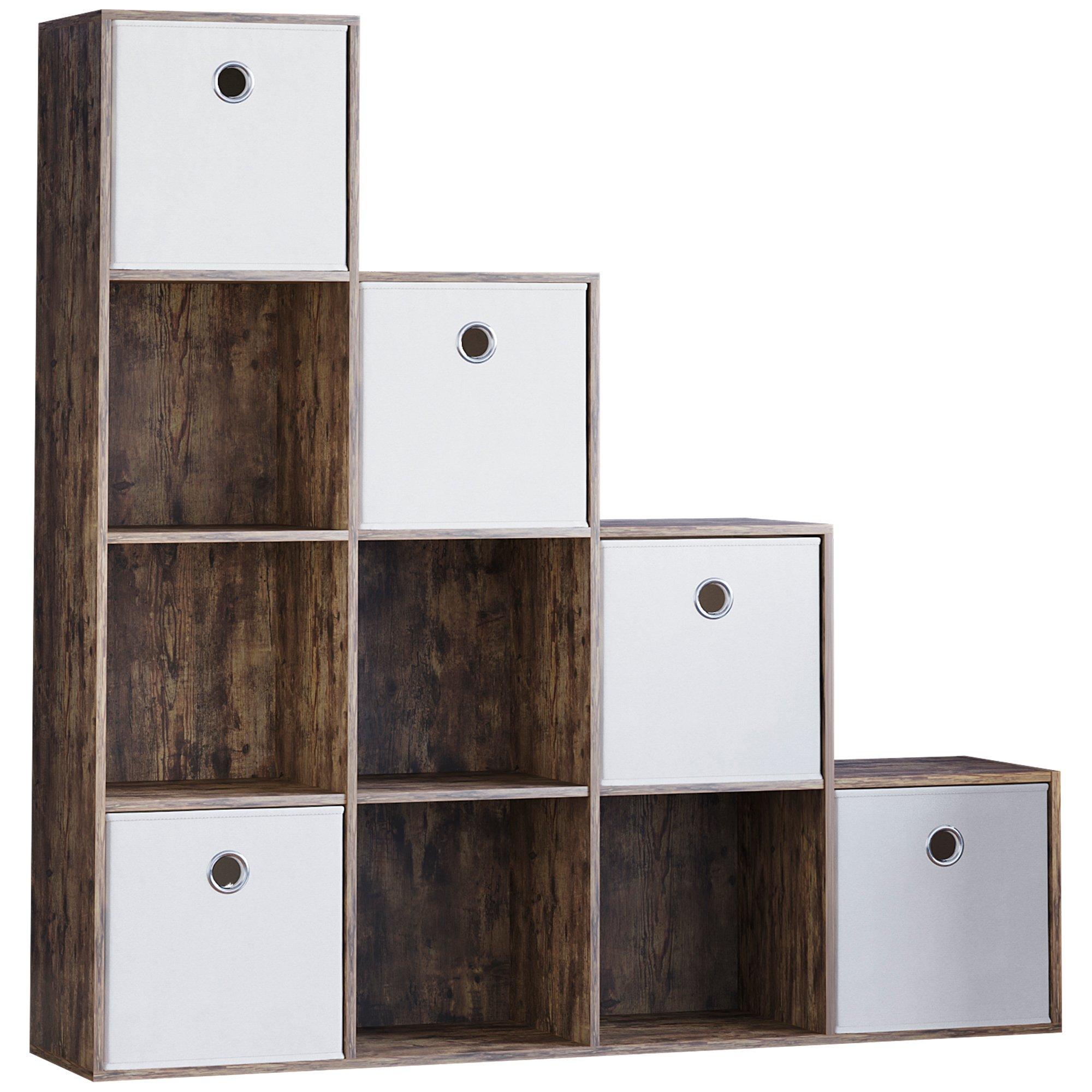 White - Lassic - 10 Cube Storage Unit DB + Set of 5 Storage Cubes - 10