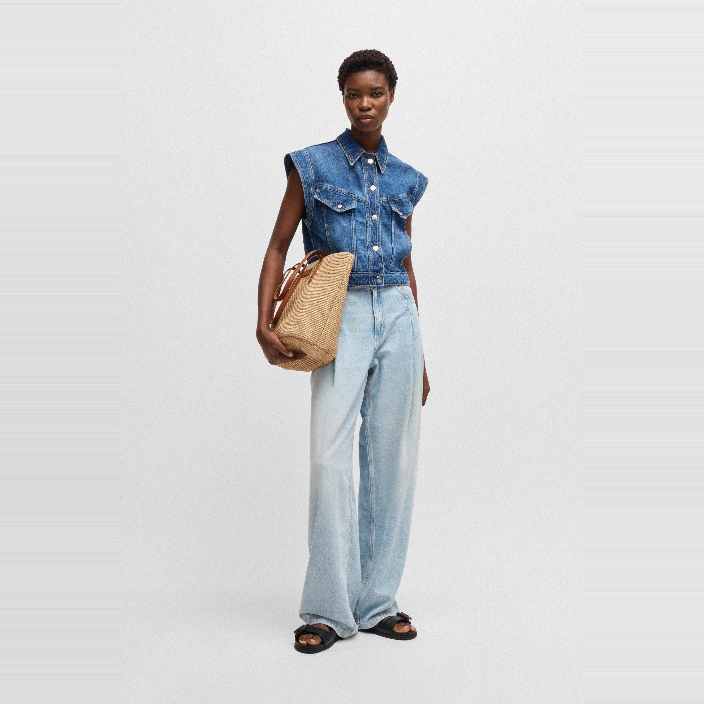 Natural - Boss - Women's Palmah Tote B Straw Handbag - 5