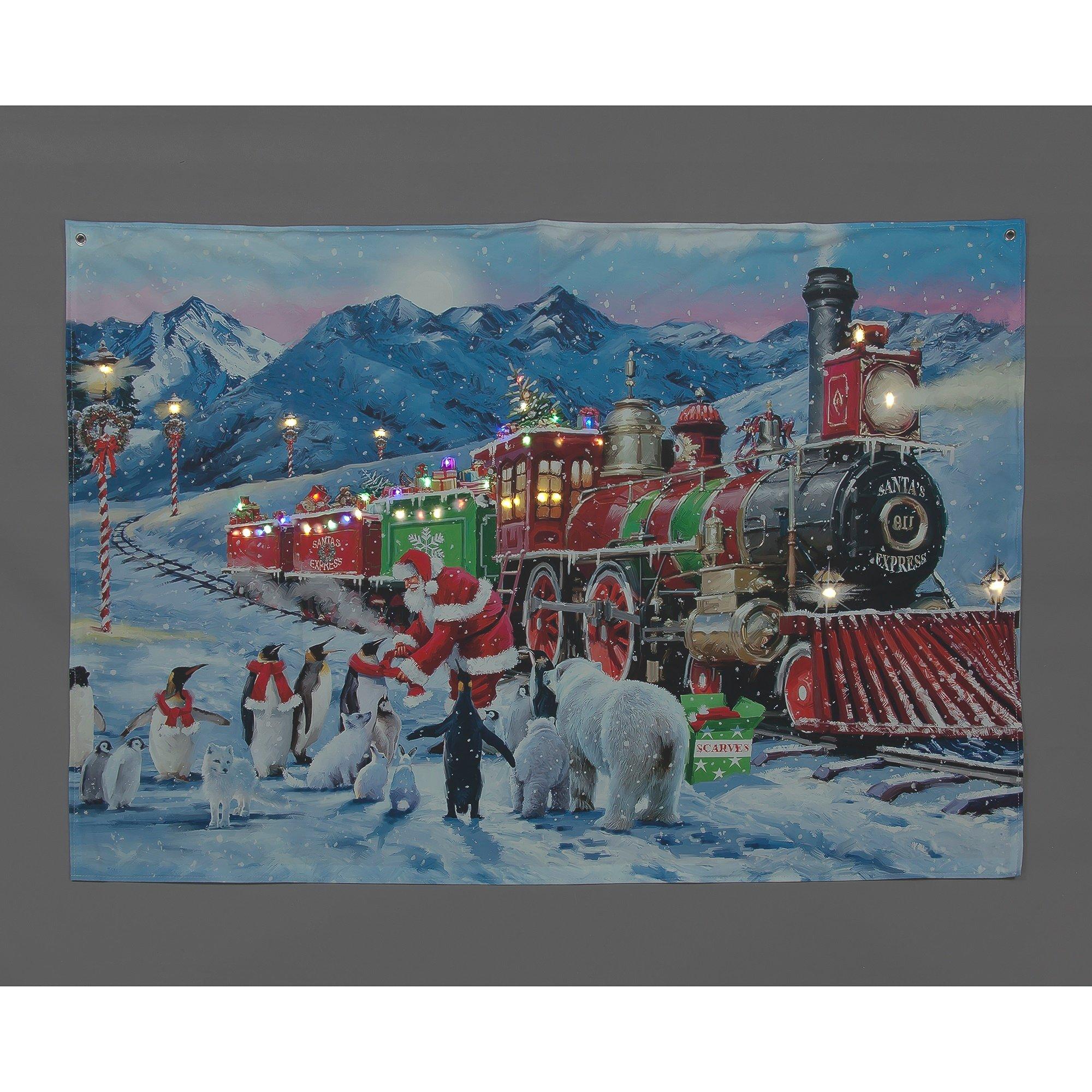 Snowtime 145 x 100cm LED Santa Express North Pole Tapestry