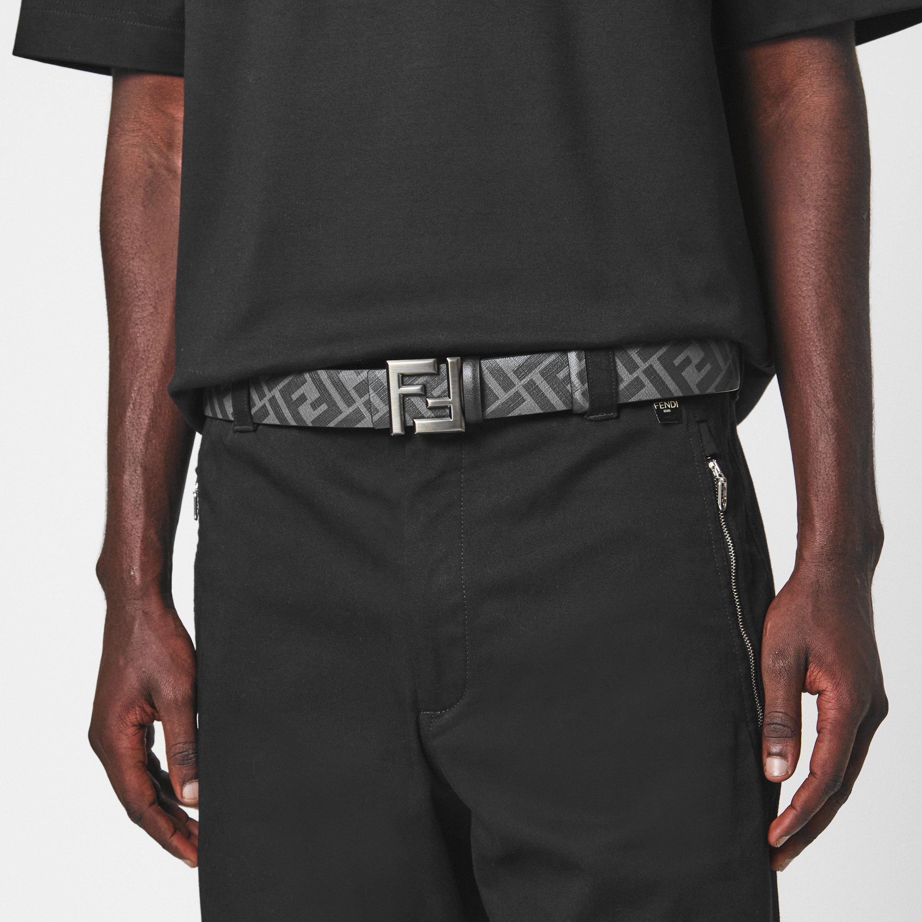Black - Fendi - Mens FF Reversible Belt - 3