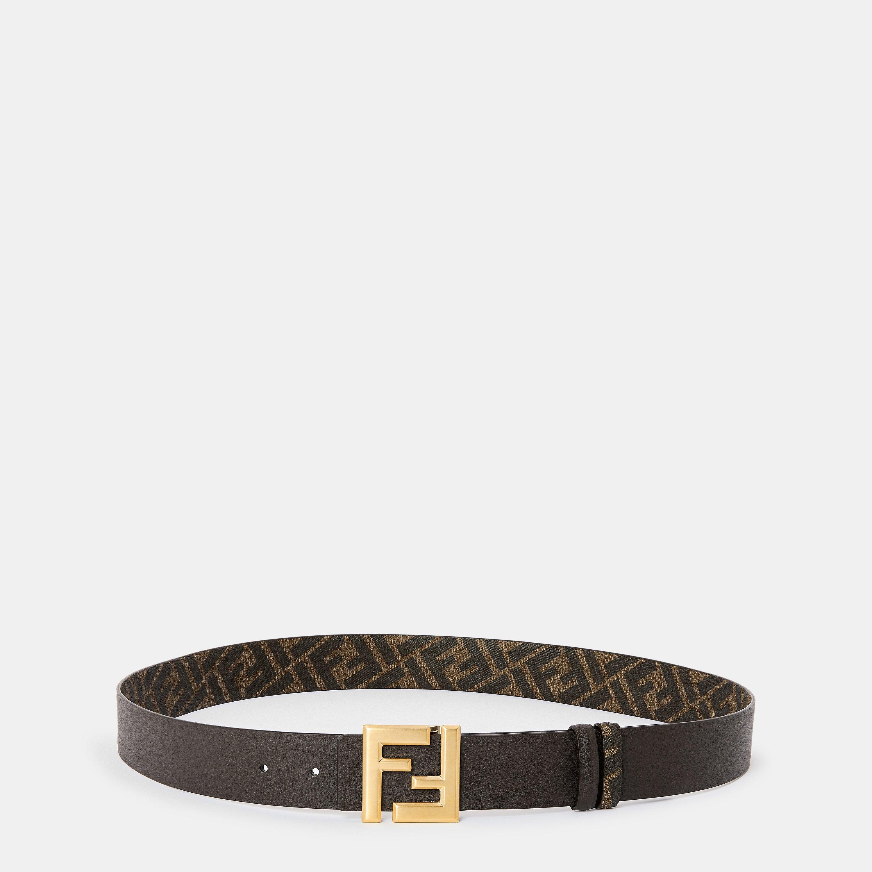 Fendi Mens FF Reversible Belt - Brown - Size 110