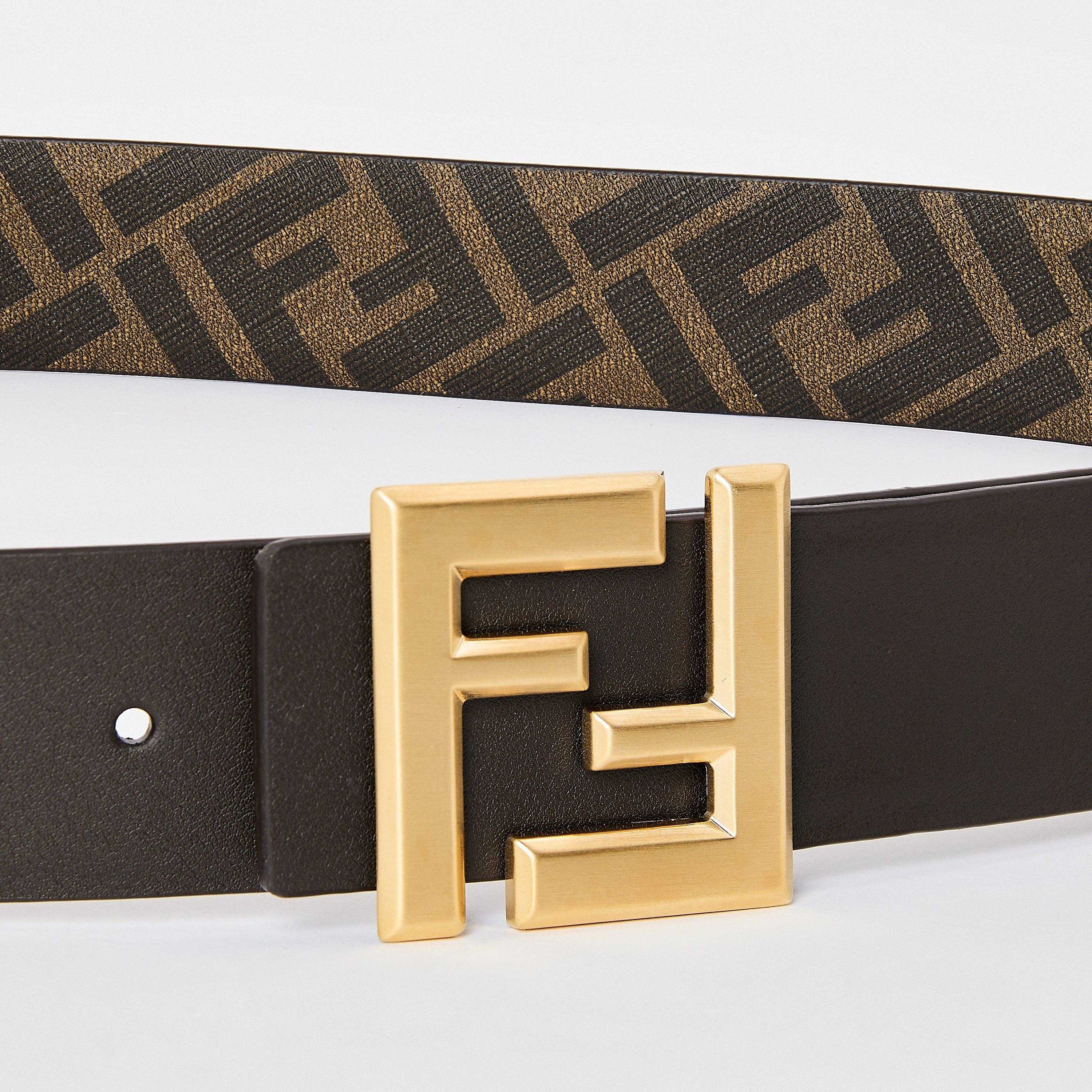 Brown - Fendi - Mens FF Reversible Belt - 4
