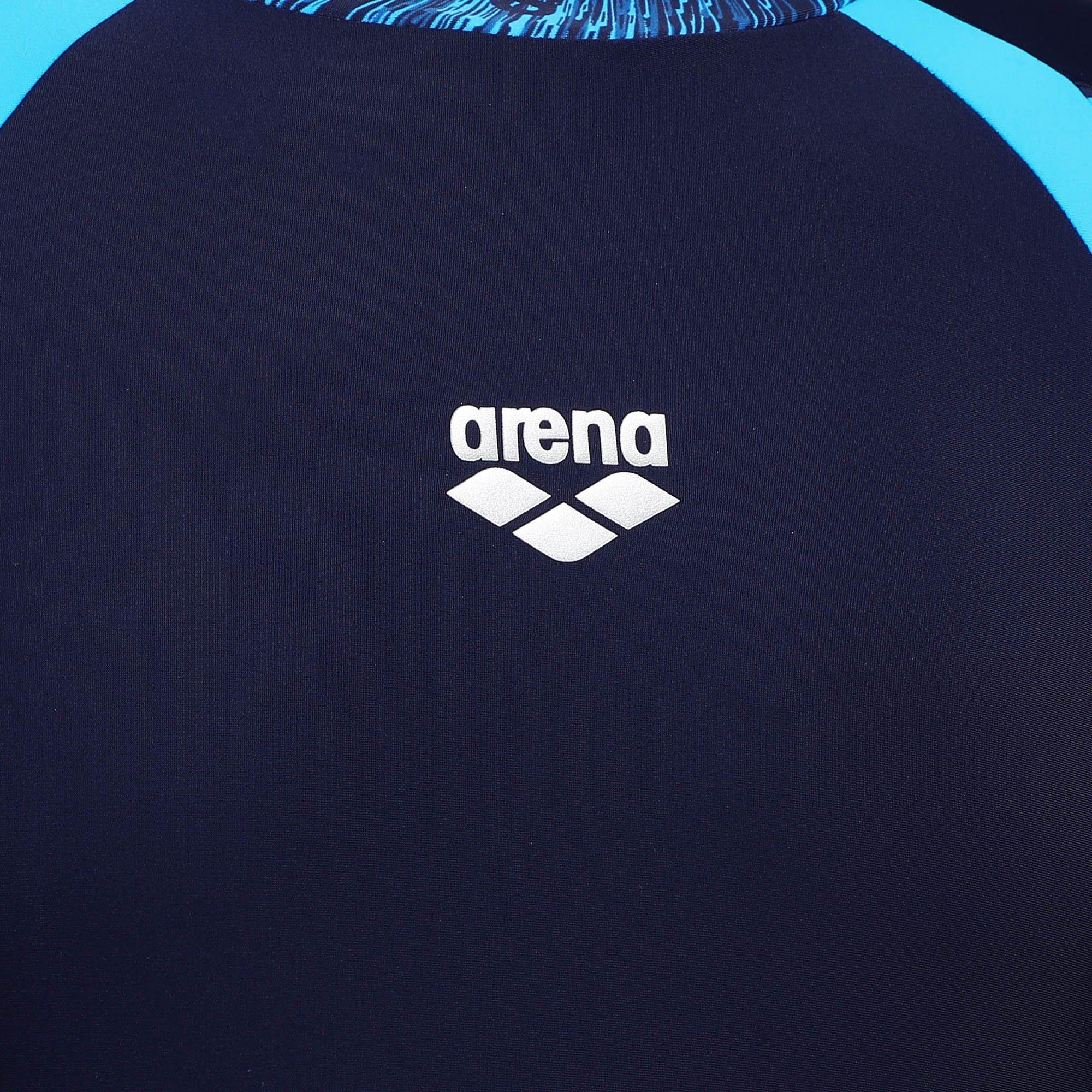 Navy - Arena - Graphic Short Sleeve Rash Vest - 2