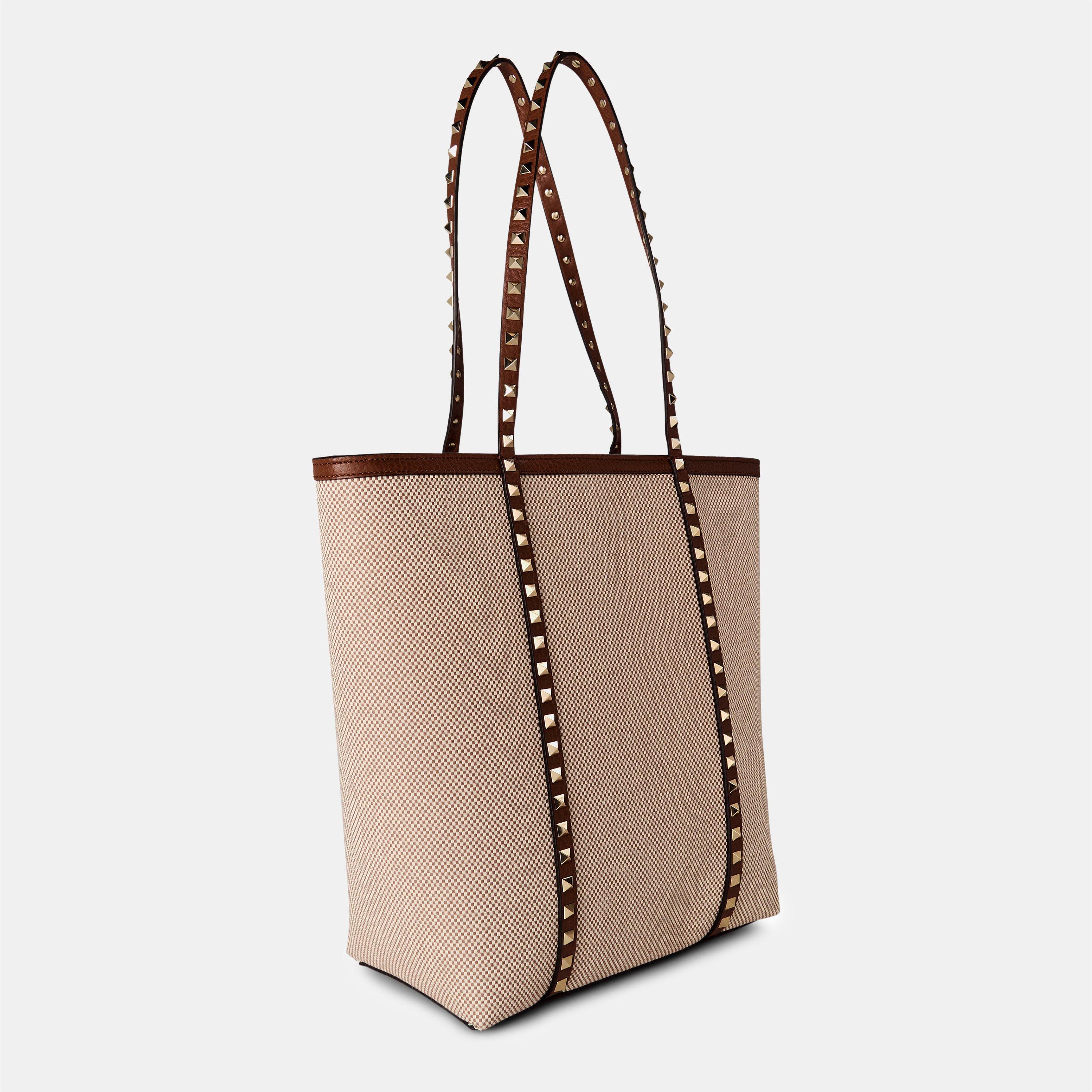Natural/Tobacco - Valentino Garavani - Women's Rockstud Tote Bags - 2