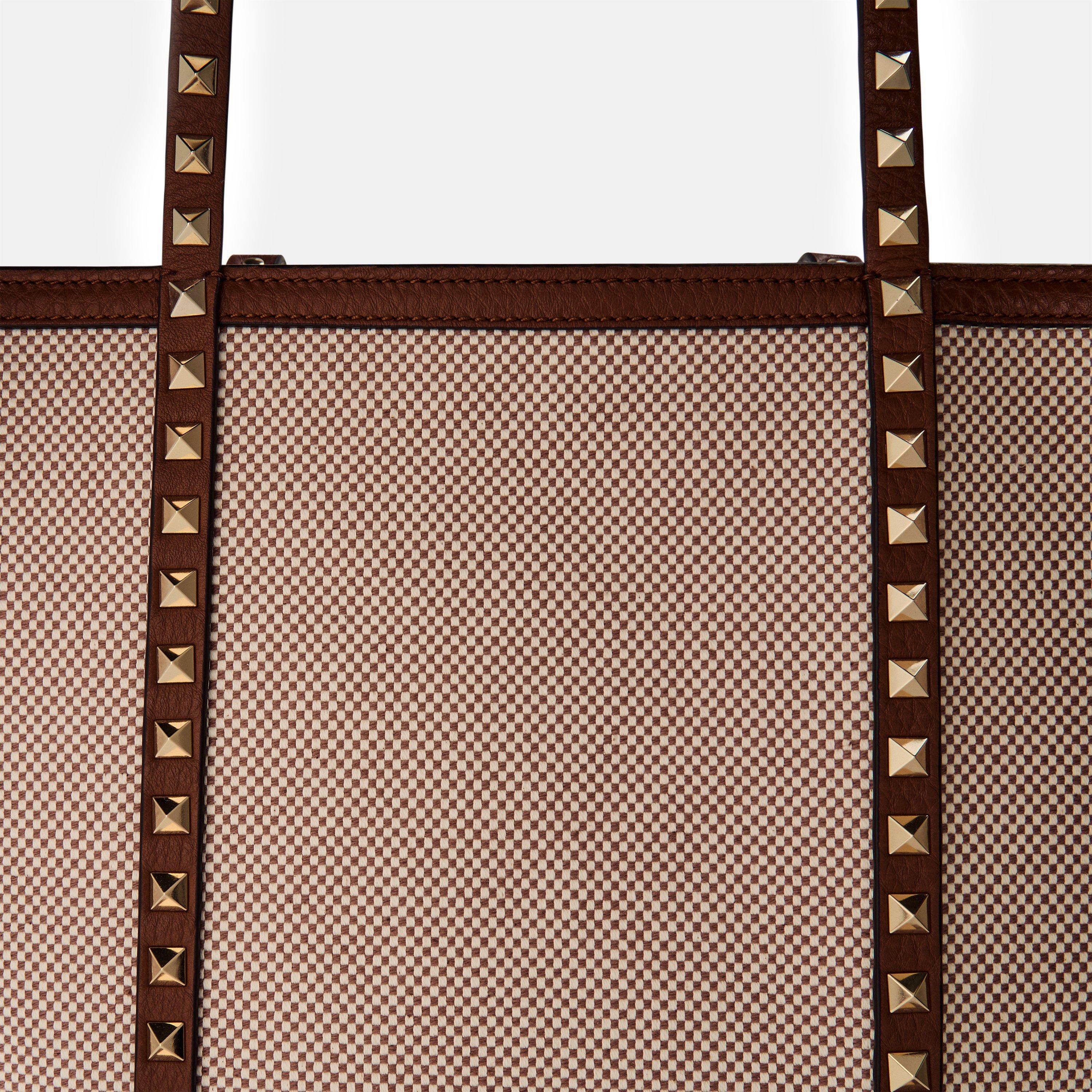 Natural/Tobacco - Valentino Garavani - Women's Rockstud Tote Bags - 4