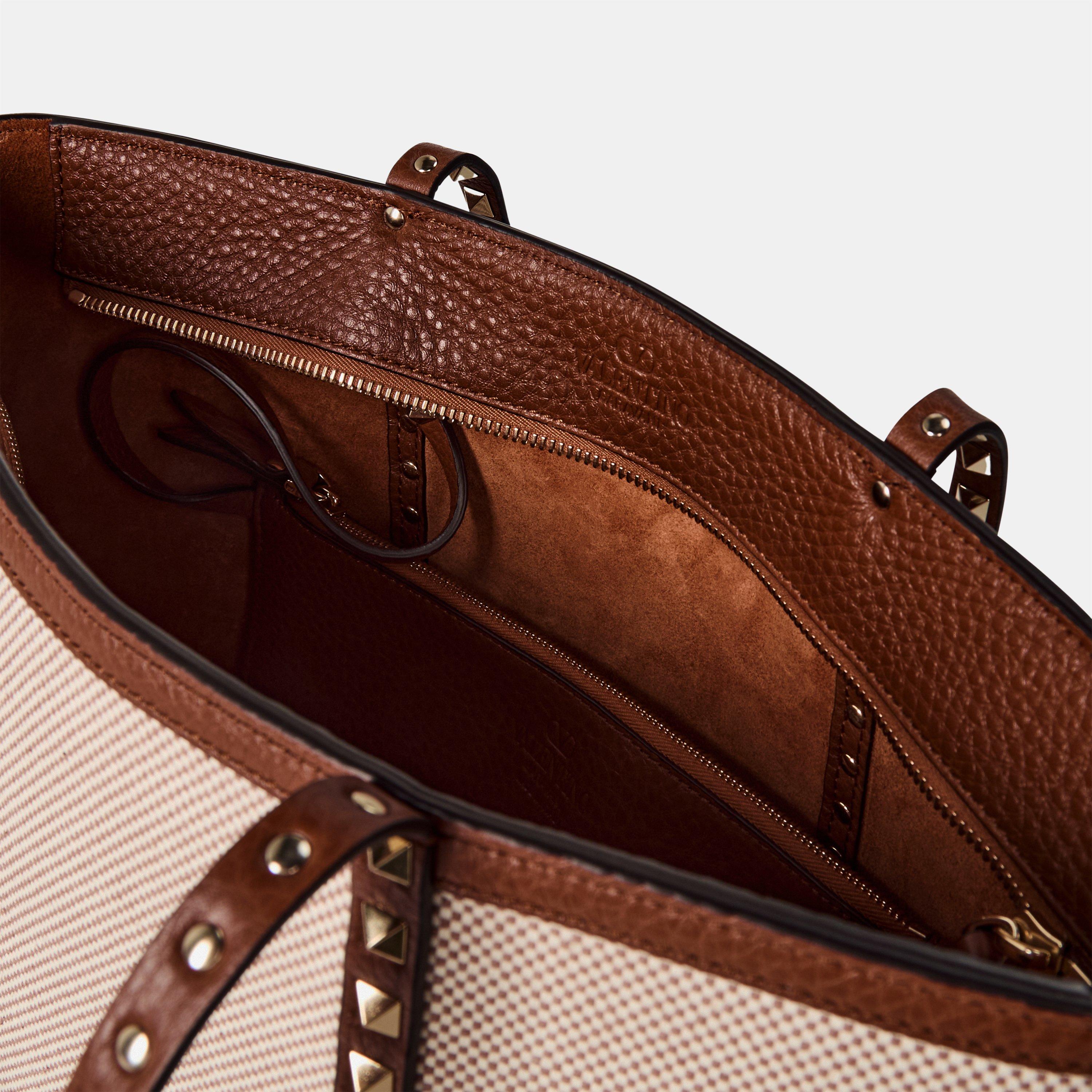 Natural/Tobacco - Valentino Garavani - Women's Rockstud Tote Bags - 5