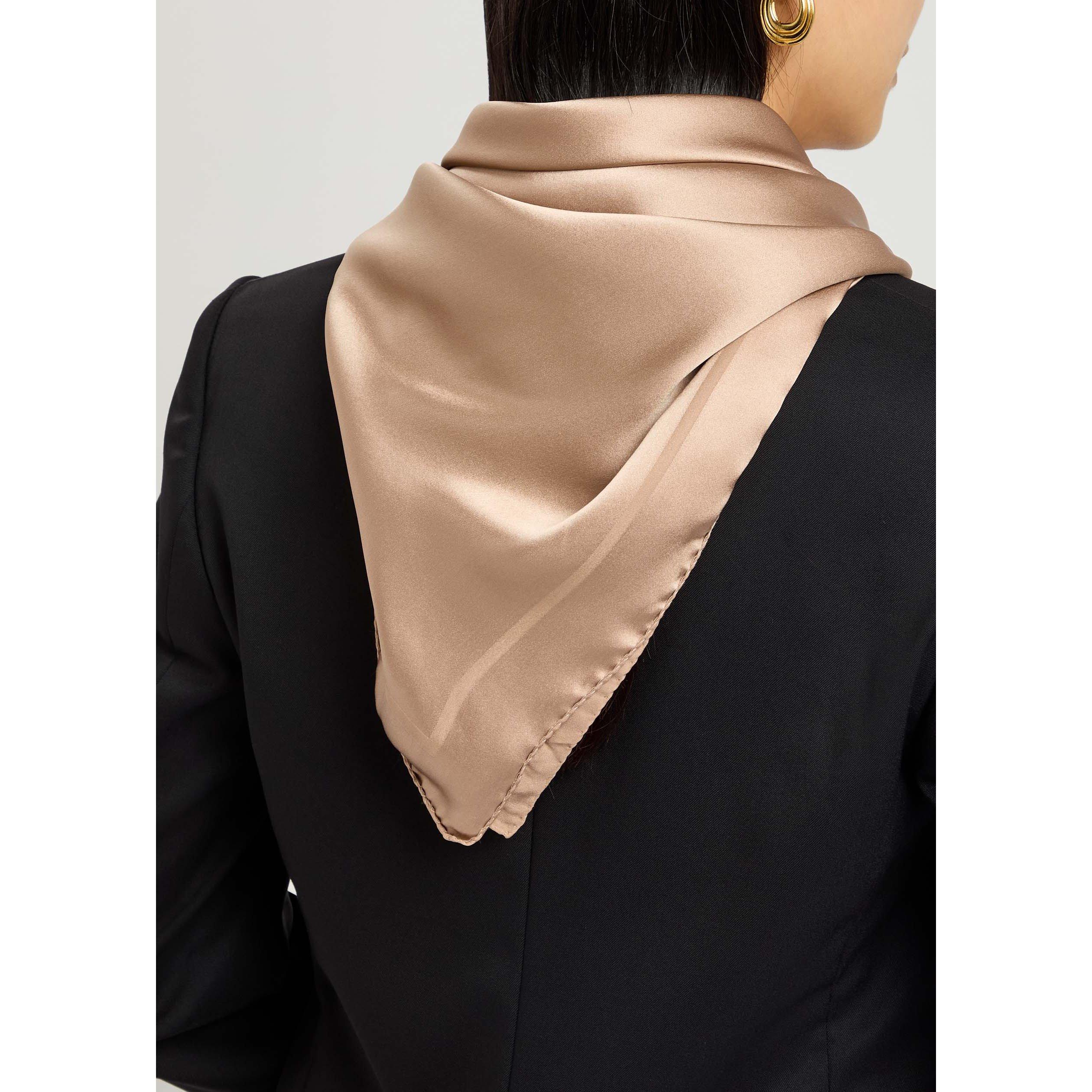 BEIGE - Saint Laurent - YSL GRAND SILK SCARF - 2