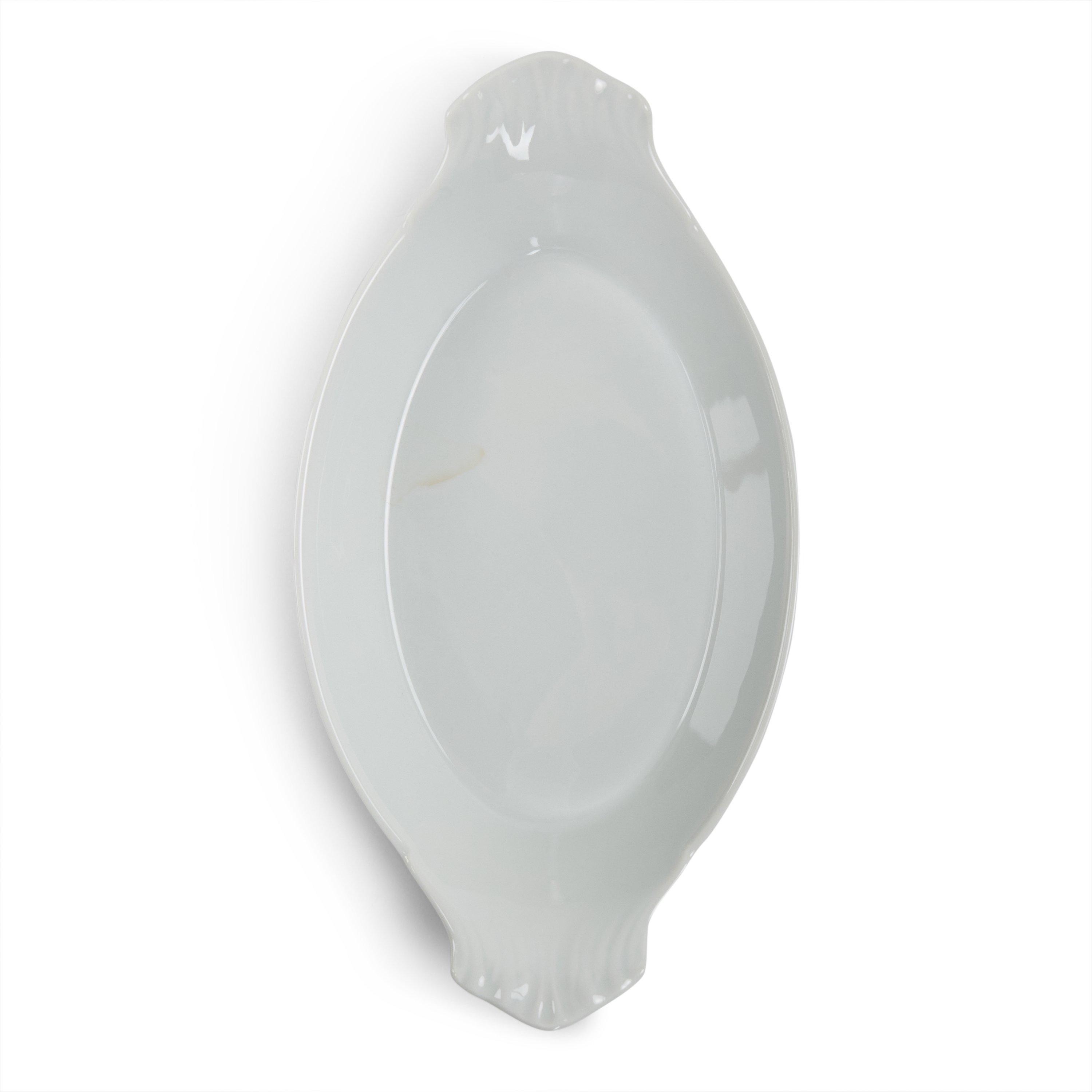 White - Unknown - Oval-Eared Porcelain Serveware Set of 6 - 2