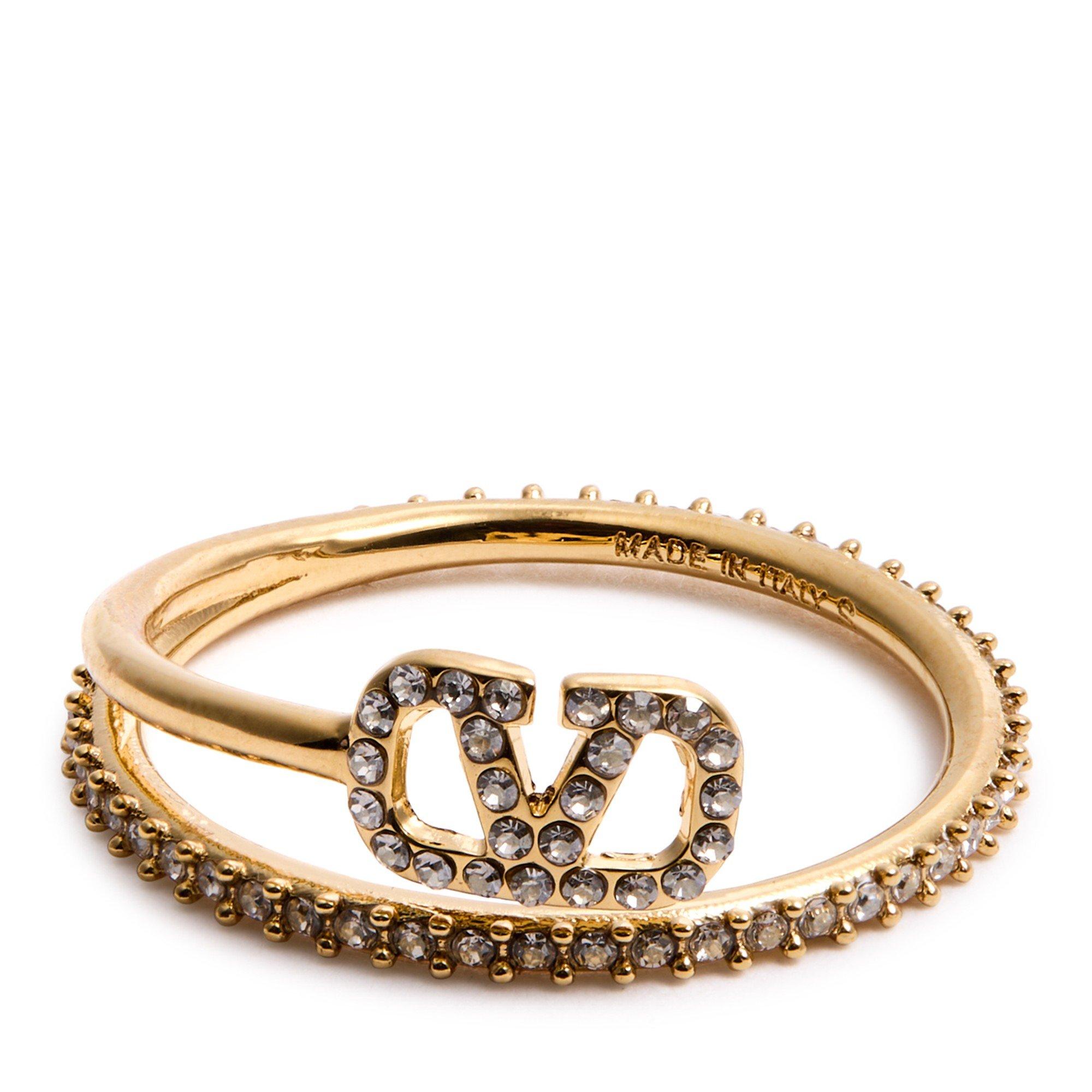 GOLD - Valentino - RING VLOGO SIGNATURE STRASS ME