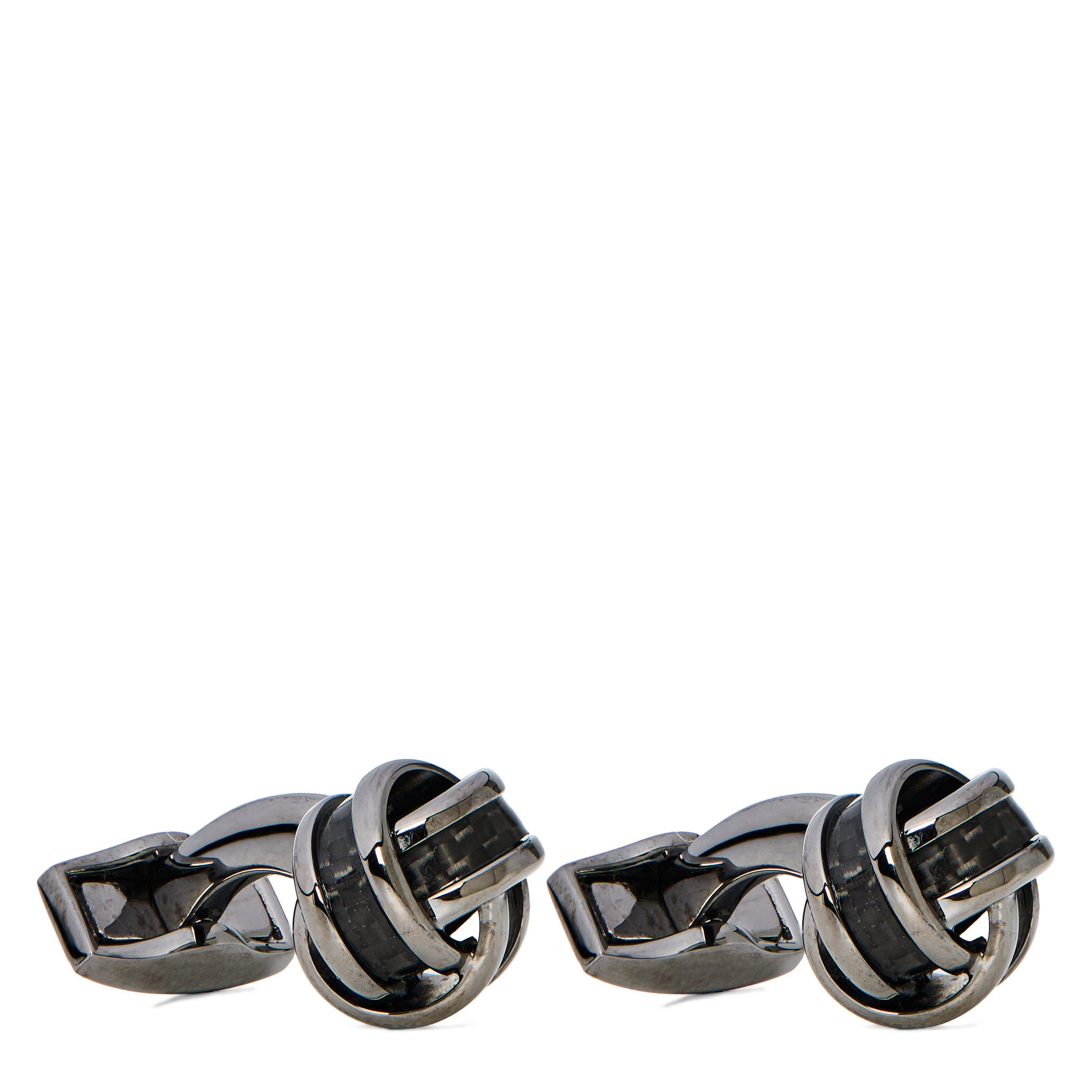 GREY - Tateossian - TAT CARBON KNOT CUFFLINKS - 1