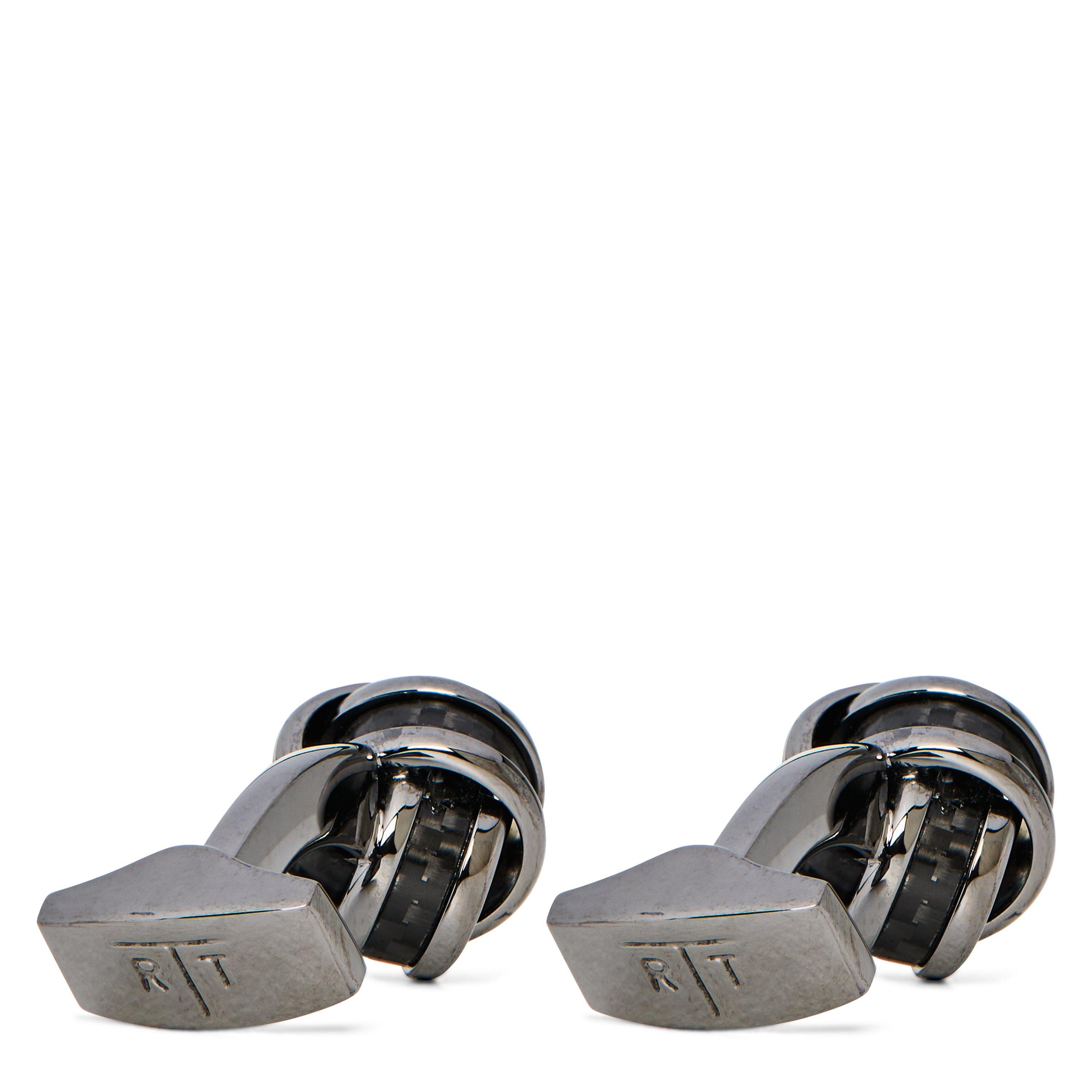 GREY - Tateossian - TAT CARBON KNOT CUFFLINKS - 2