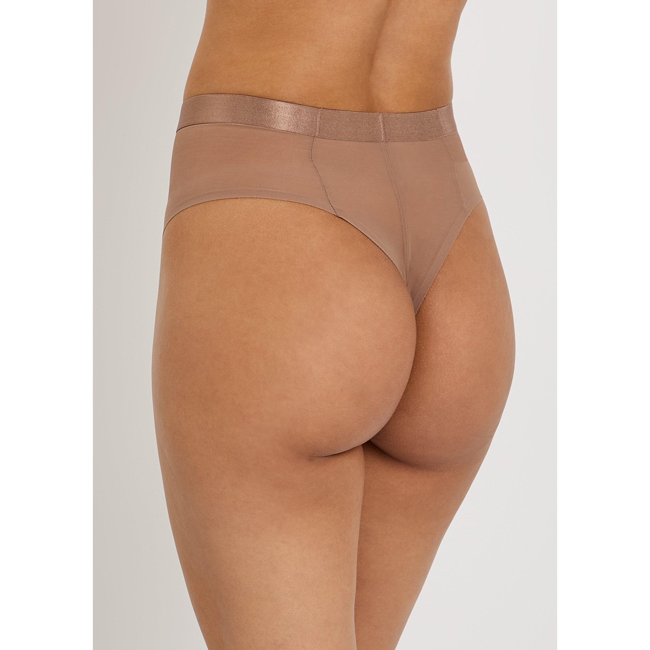 NUDE - Spanx - Women's Sheer Smoothing Mesh Thong - 3