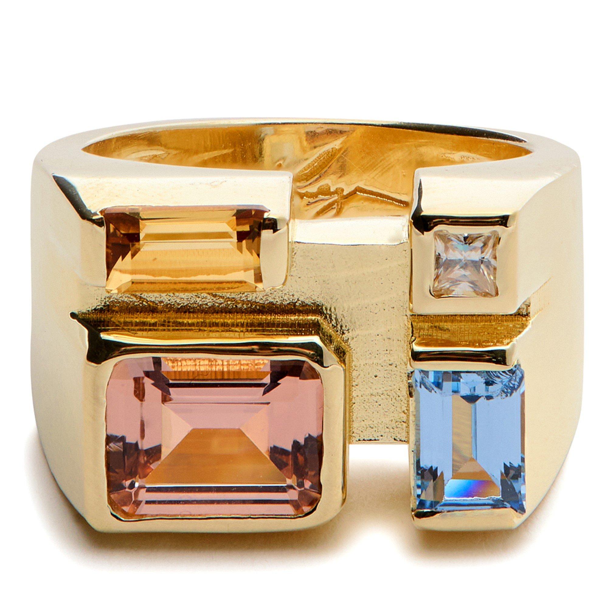 GOLD AND OTHER - Legier - SQUARE RAINBOW RING - 1