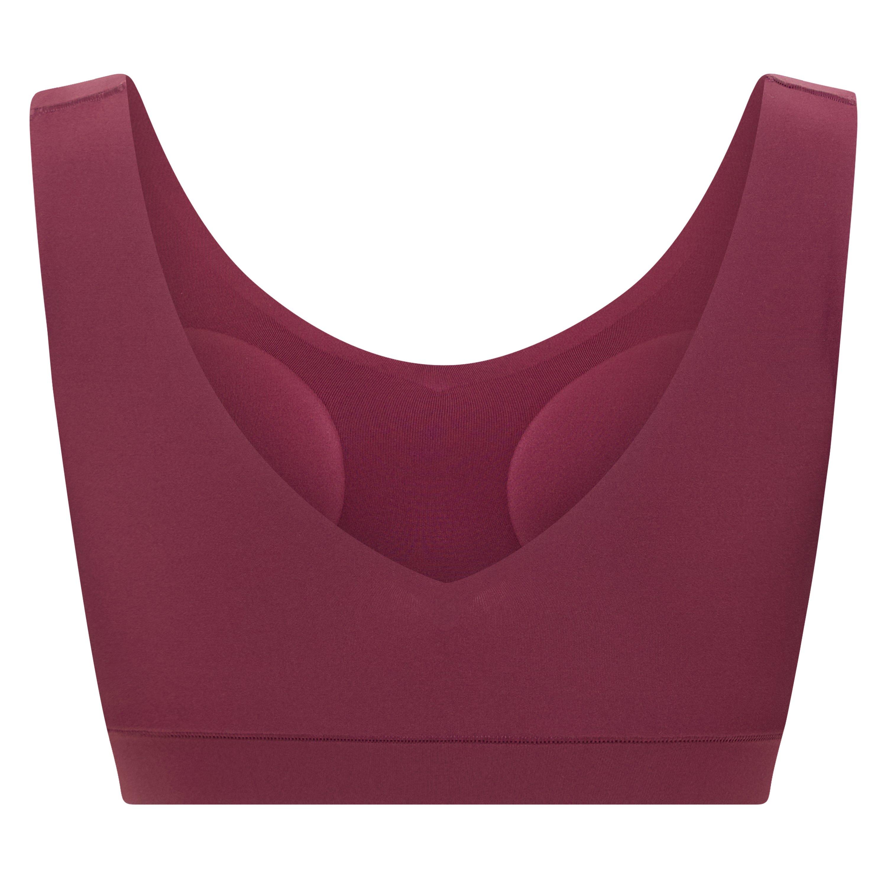 MAROON - Chantelle - CT V NECK PADDED CROP TOP - 2