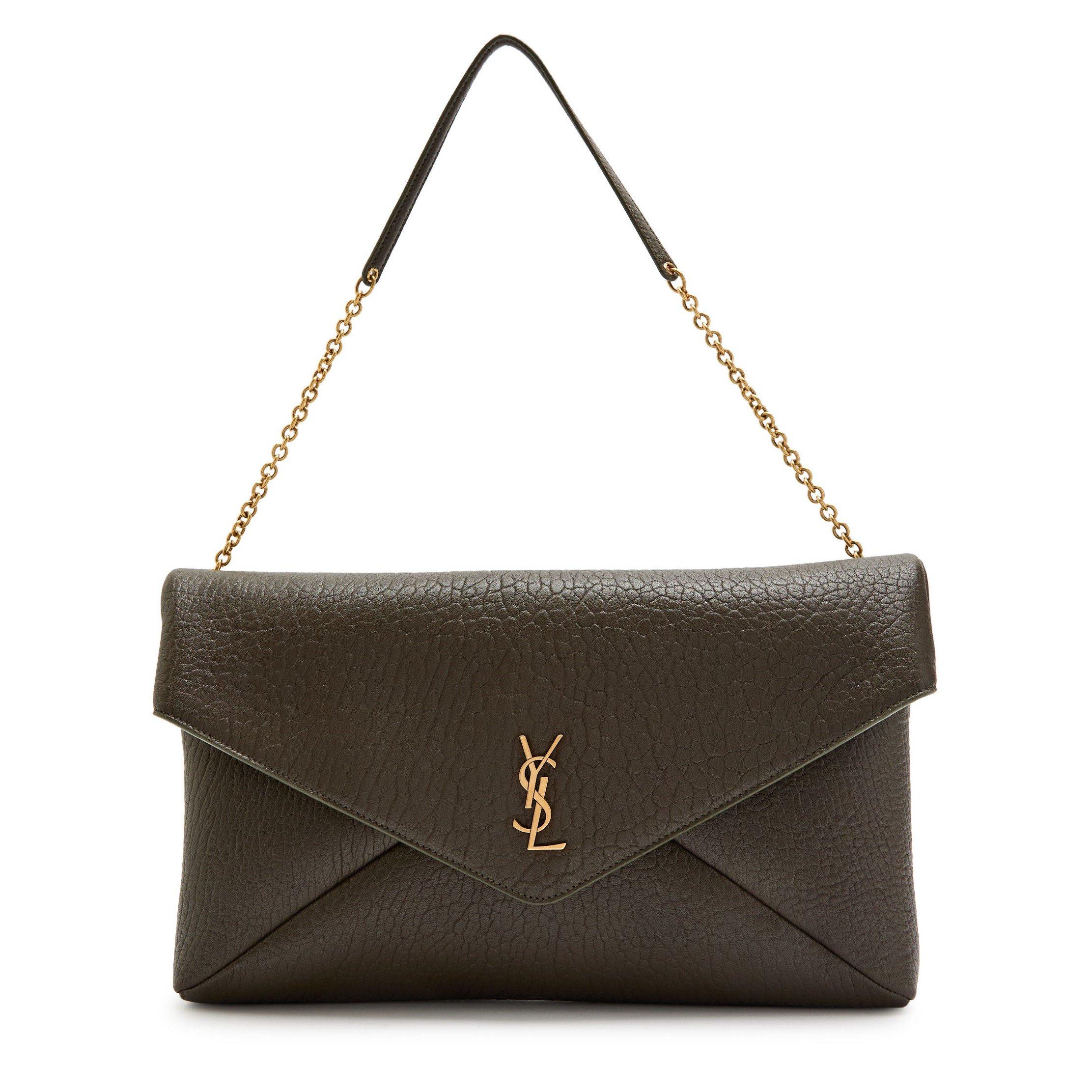 KHAKI - Saint Laurent - EW ENVELOPE SOFT POUCH W CHAIN - 1