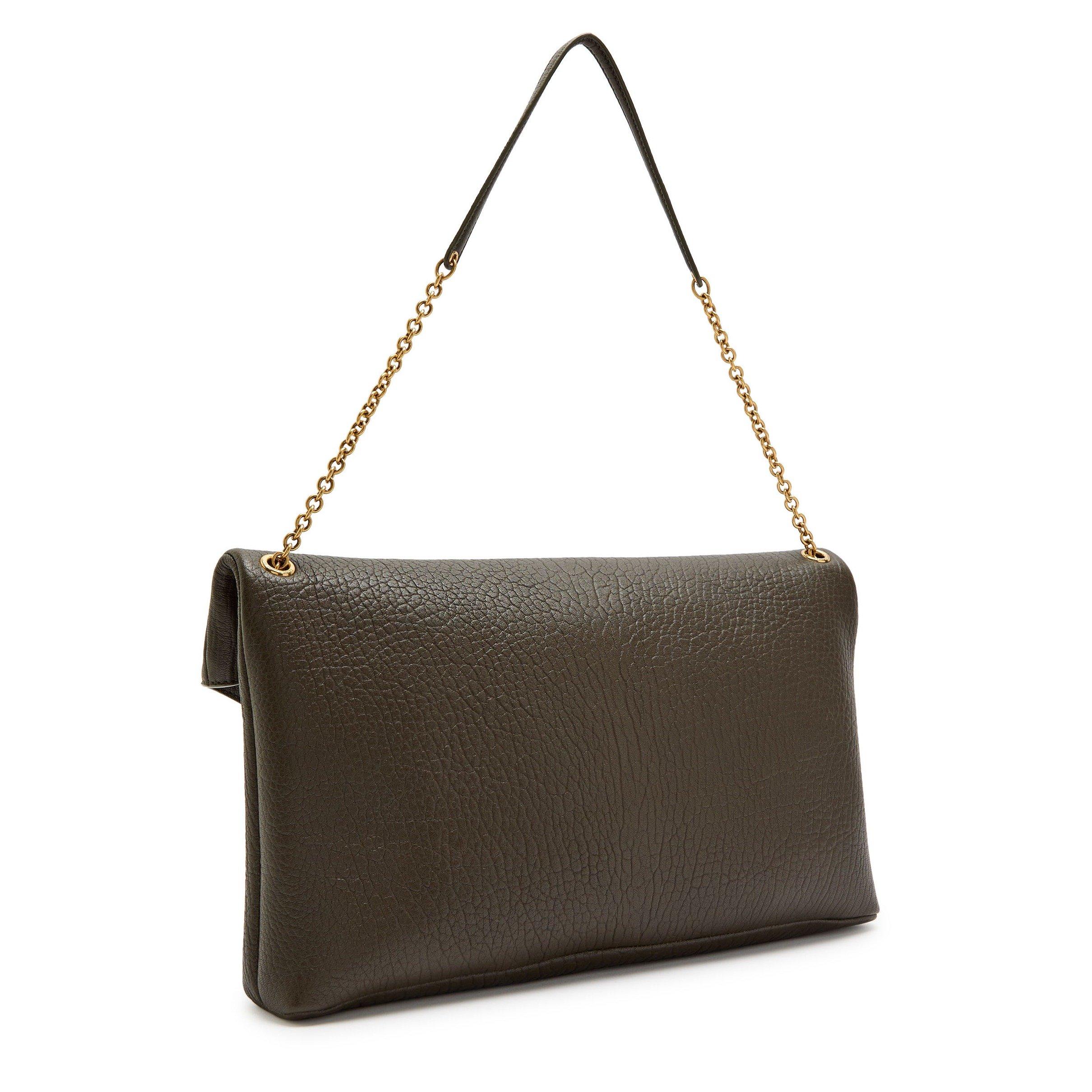 KHAKI - Saint Laurent - EW ENVELOPE SOFT POUCH W CHAIN - 2