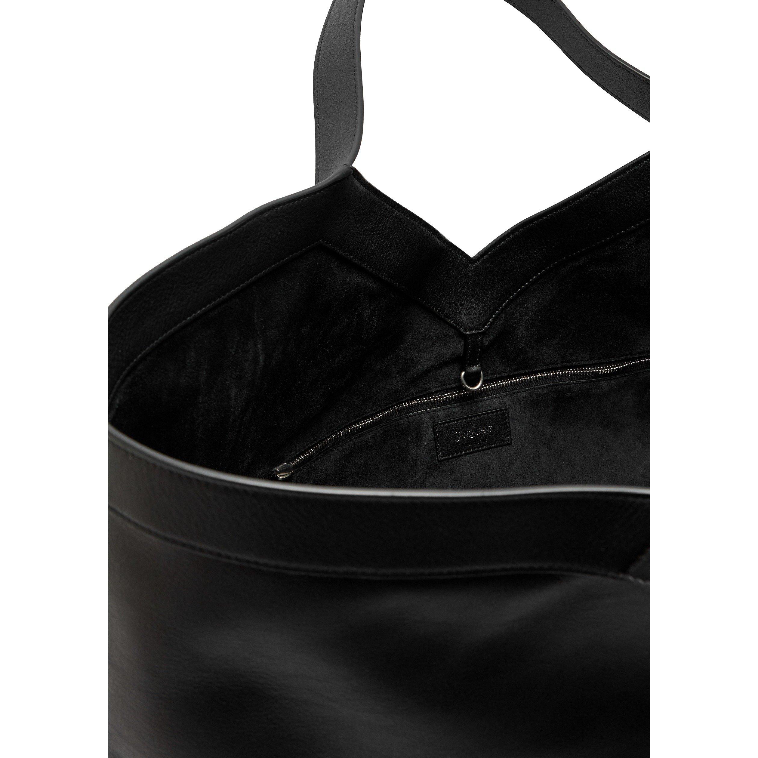 BLACK - Saint Laurent - Men's Y Maxi Leather Tote Bag - 4