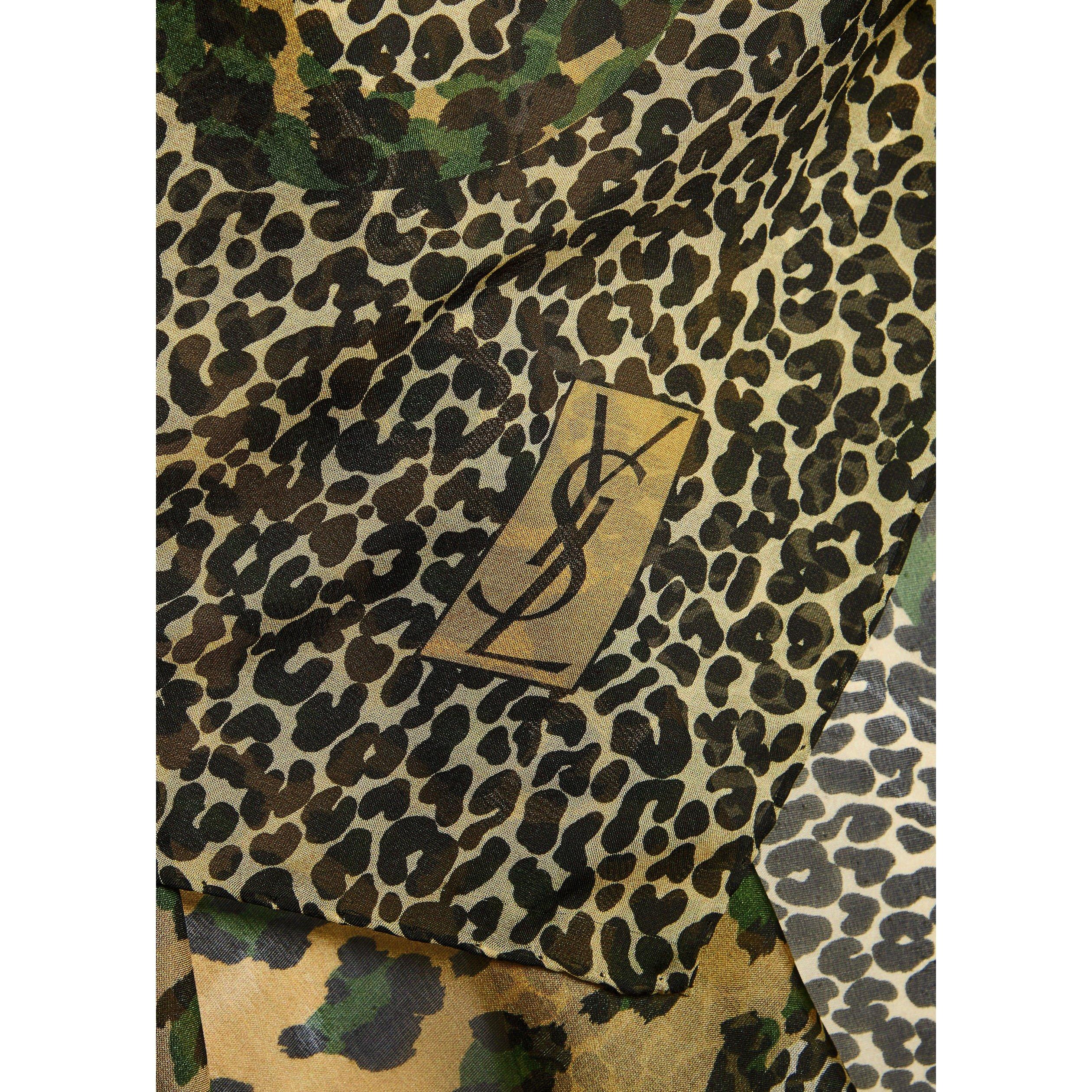 MULTICOLOURED - Saint Laurent - LEOPARD SILK SCARF - 3