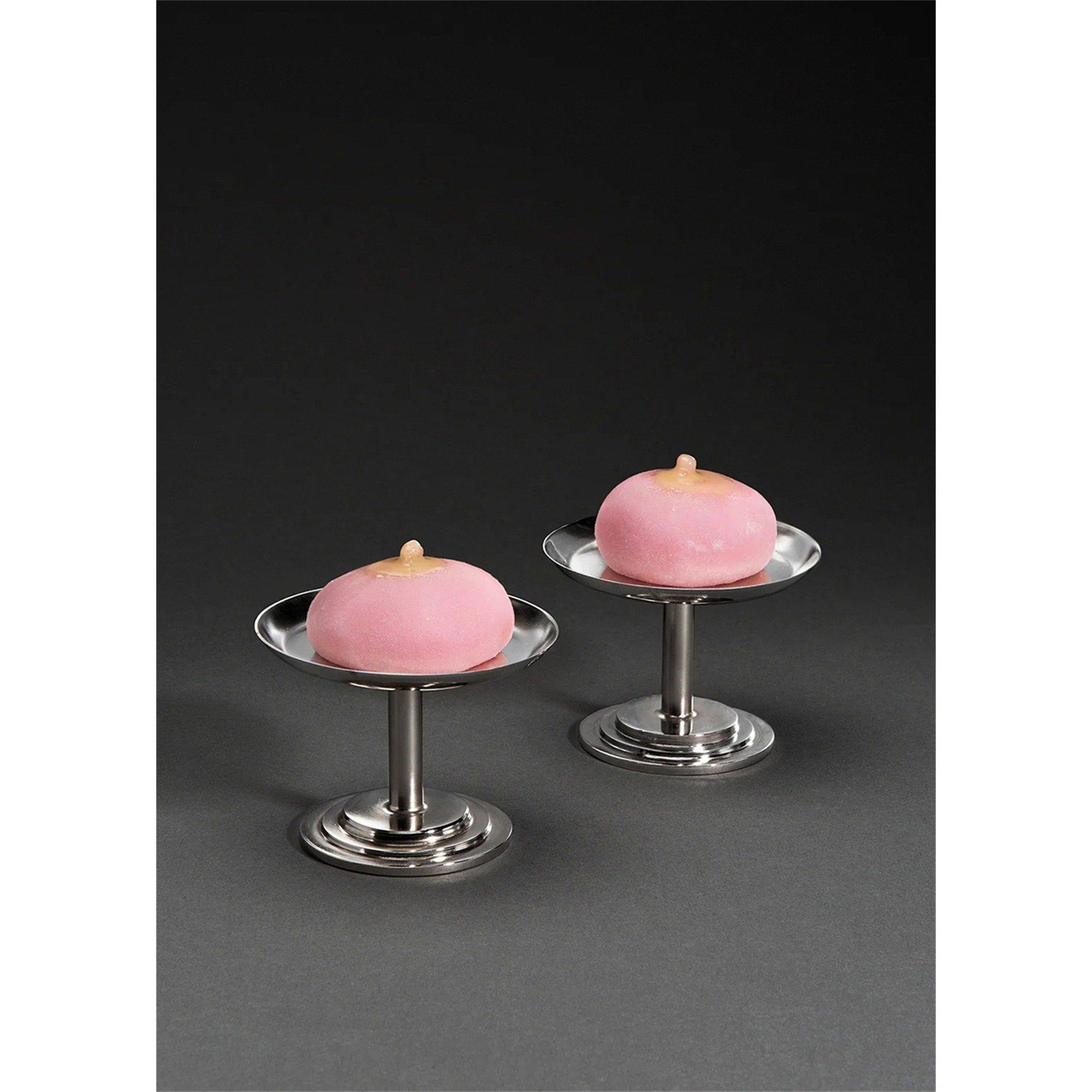 SILVER - Gohar World - Dessert Stem Stainless Steel Serveware Set of Two - 2