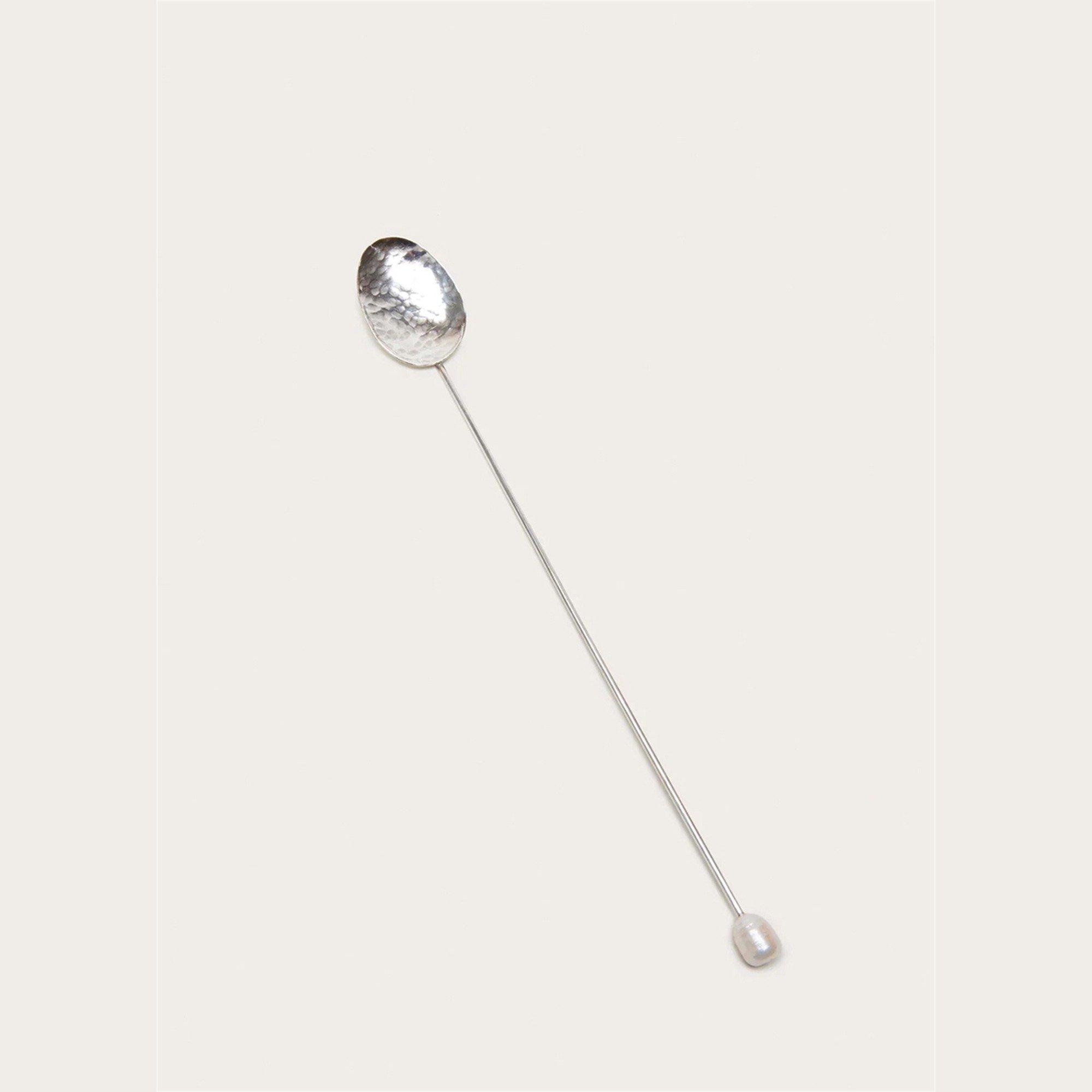 SILVER - Gohar World - Freshwater Pearl Tea Spoon - 2