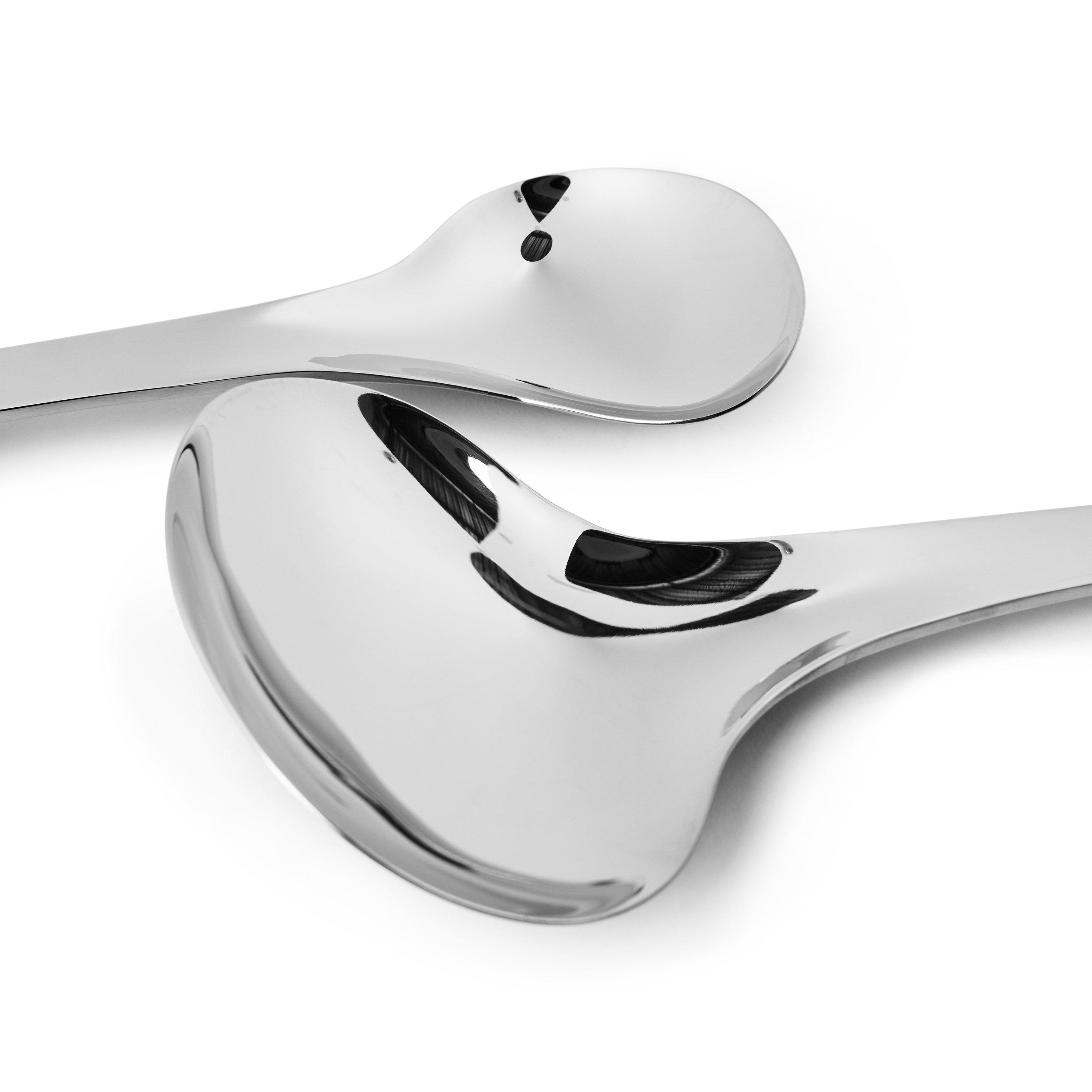 SILVER - Georg Jensen - BLOOM TWO SERVING SPOONS - 2