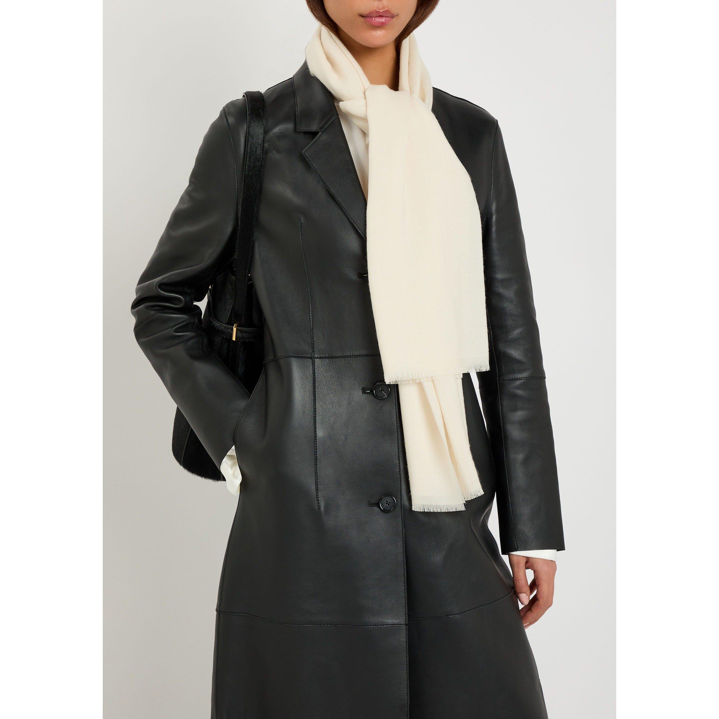 WHITE - Toteme - Women's Wool Lightweight Scarf - 2