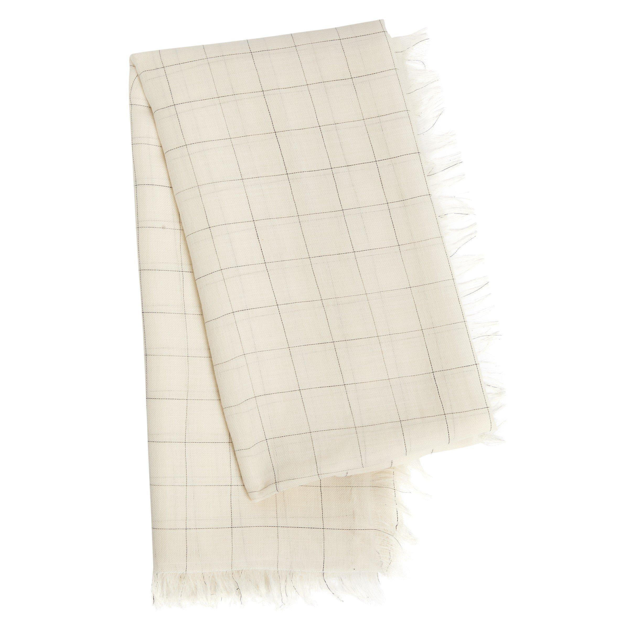 WHITE AND OTHER - Toteme - CHECKED LIGHT WOOL SCARF