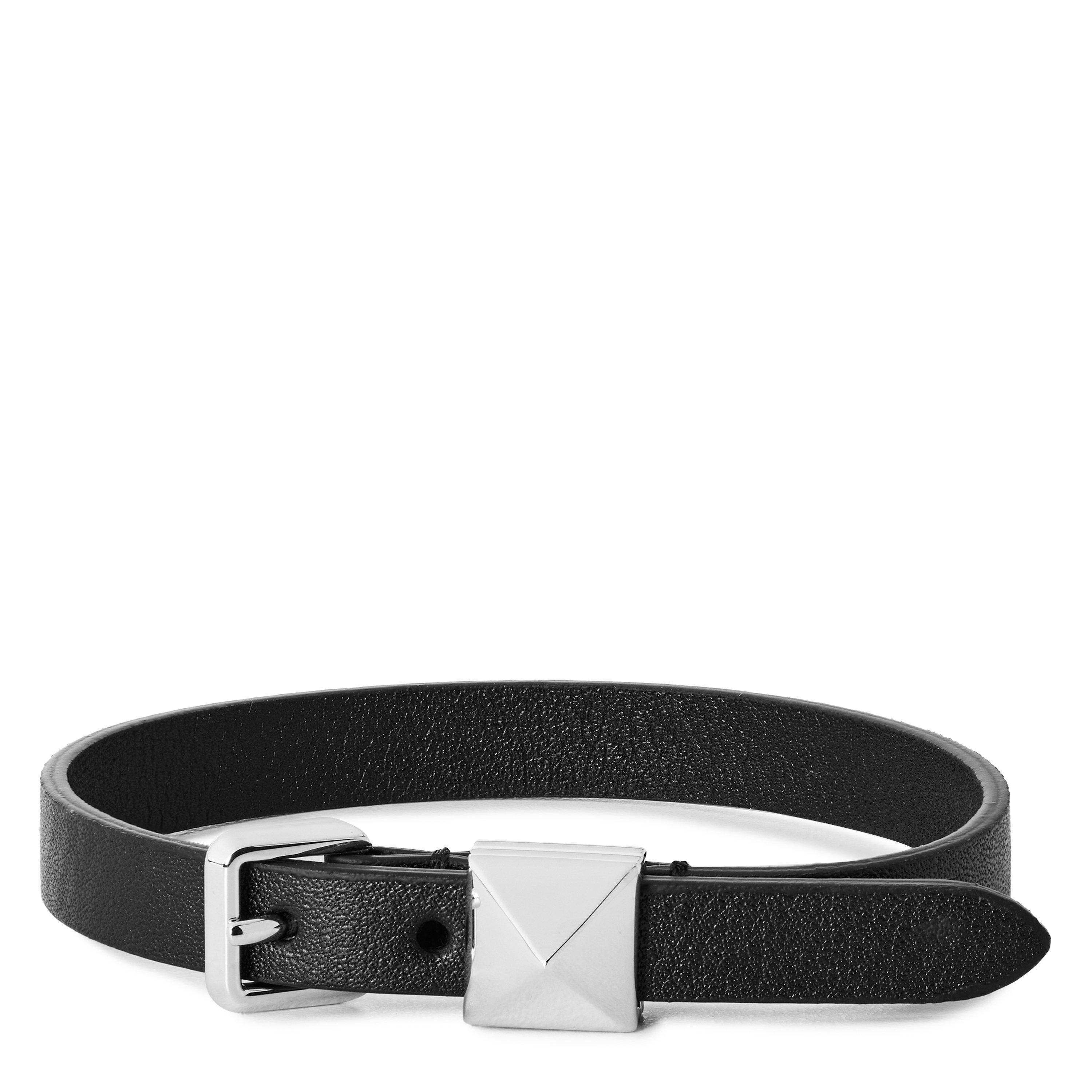 BLACK - Valentino - Men's Leather Bracelet - 1